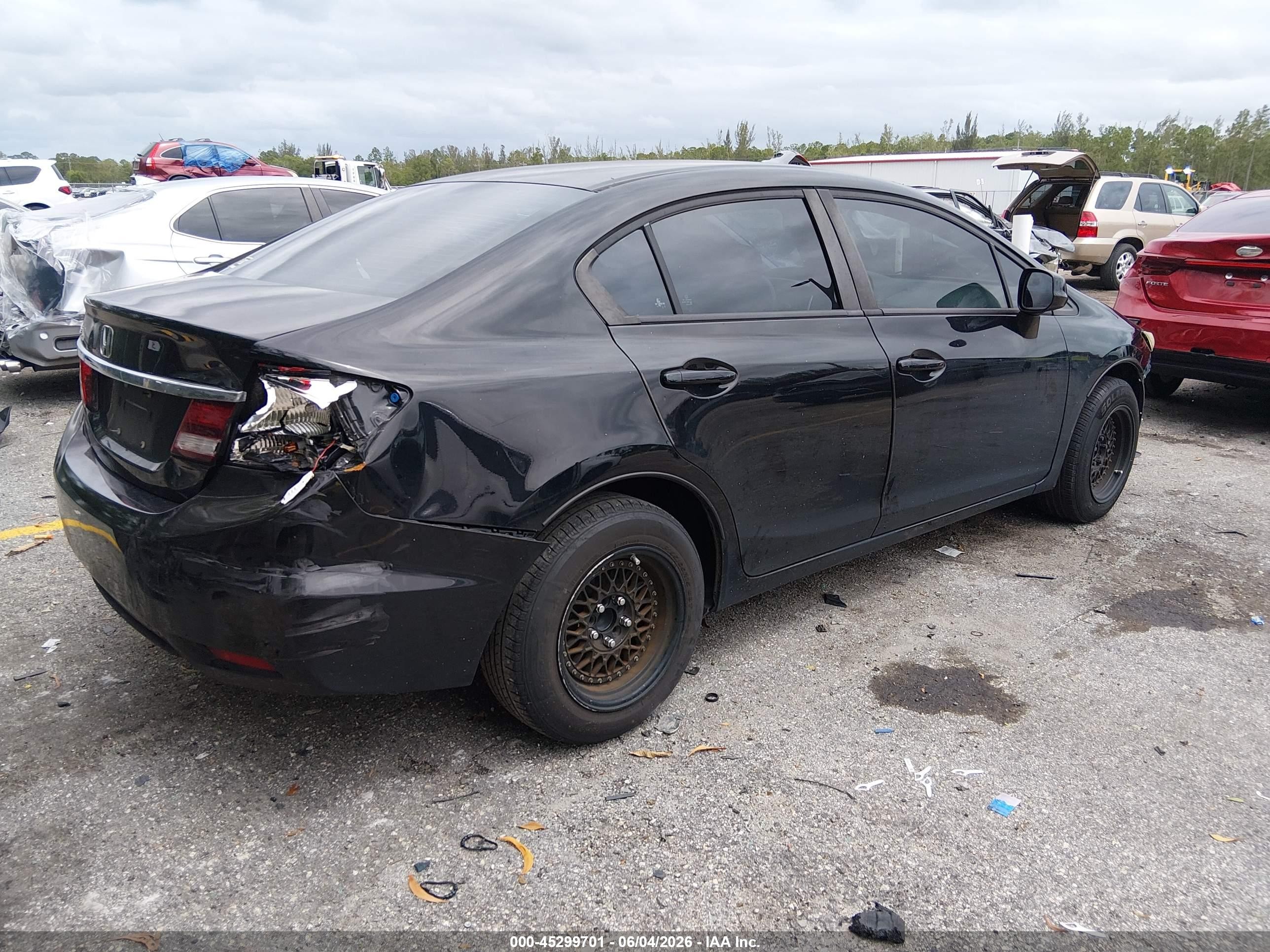 2013 Honda Civic Lx Black vin: 19XFB2F57DE042746