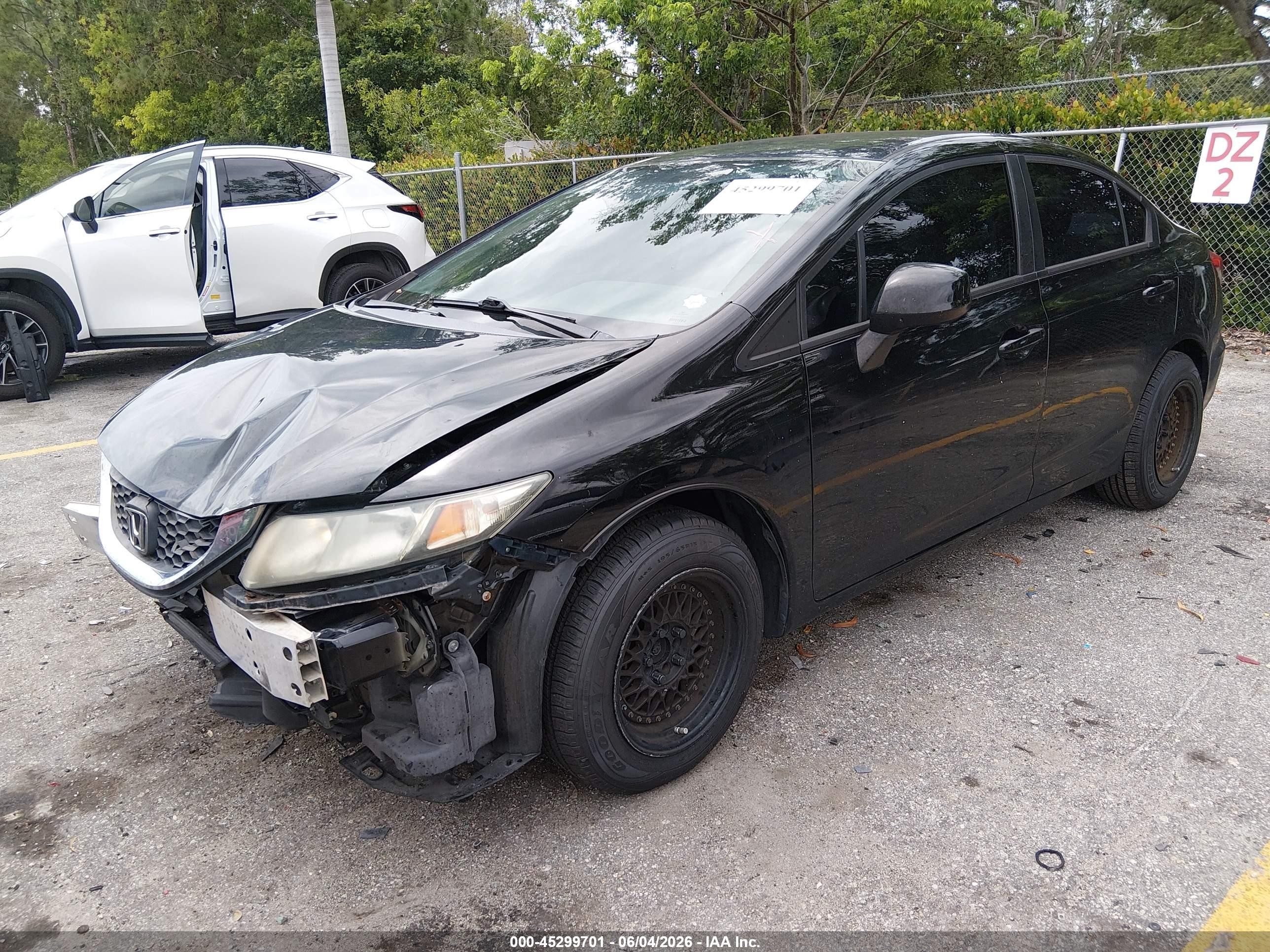 2013 Honda Civic Lx Black vin: 19XFB2F57DE042746