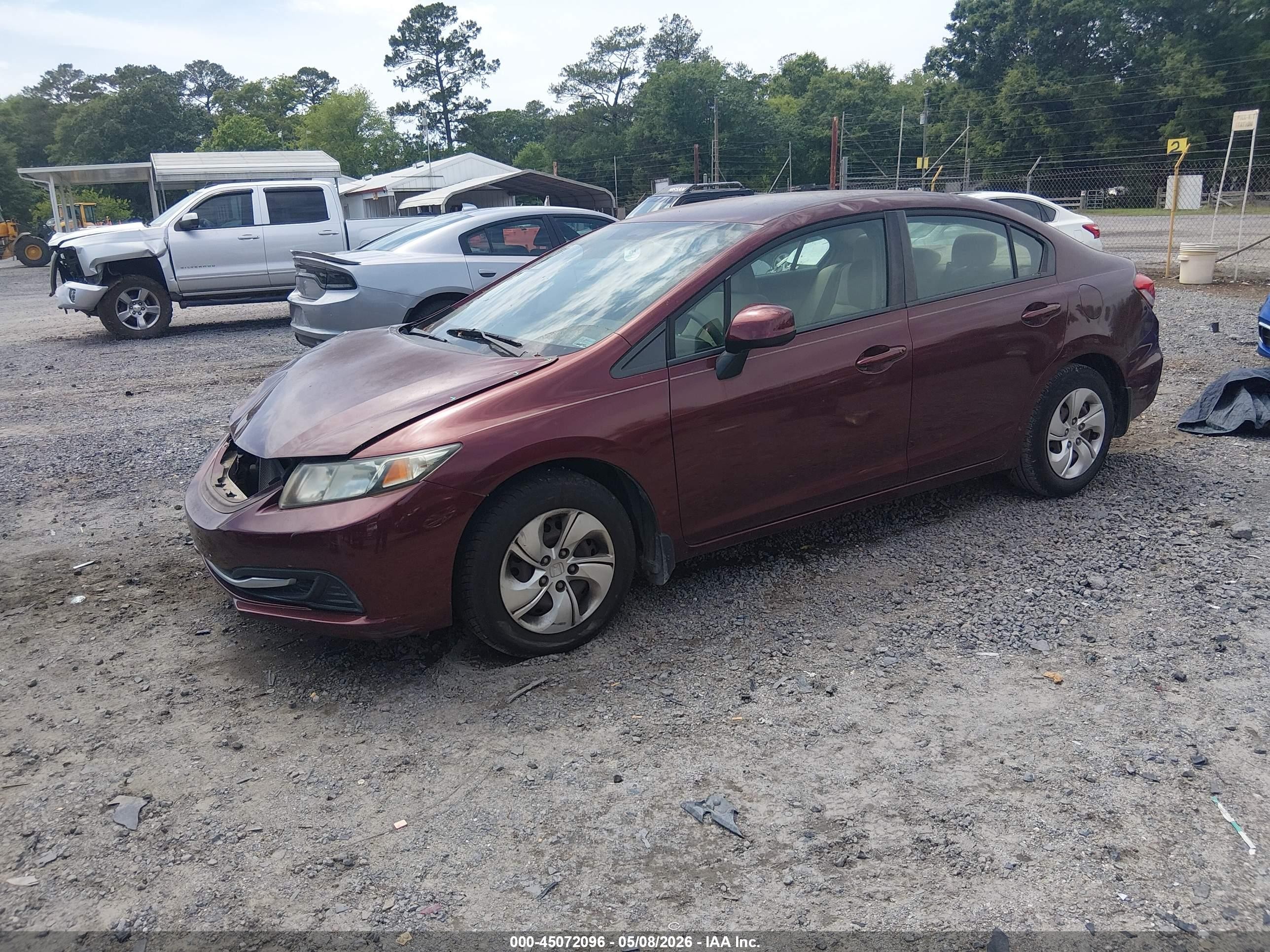 2013 Honda Civic Lx Бордовый vin: 19XFB2F57DE042956