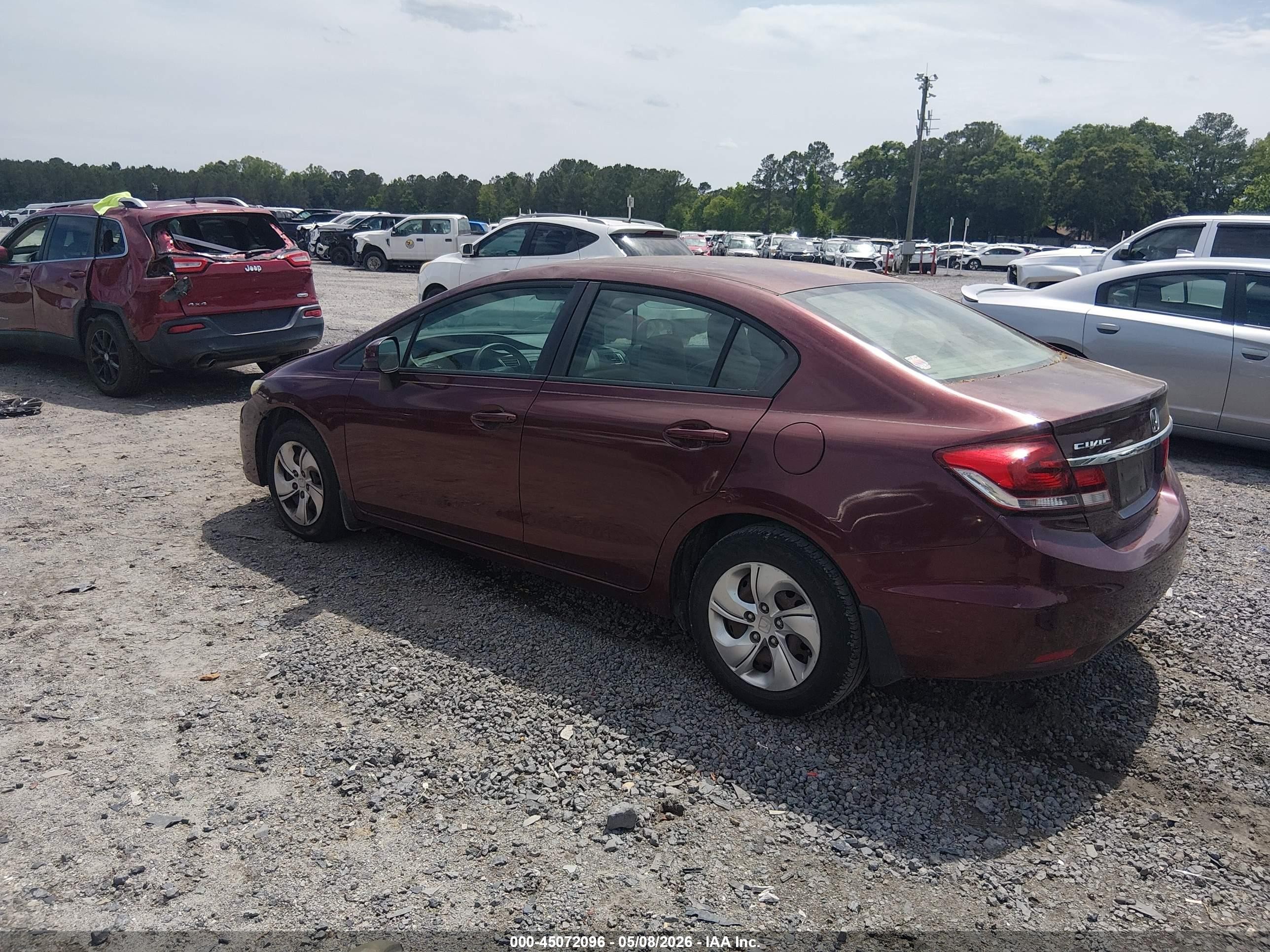 2013 Honda Civic Lx Бордовый vin: 19XFB2F57DE042956
