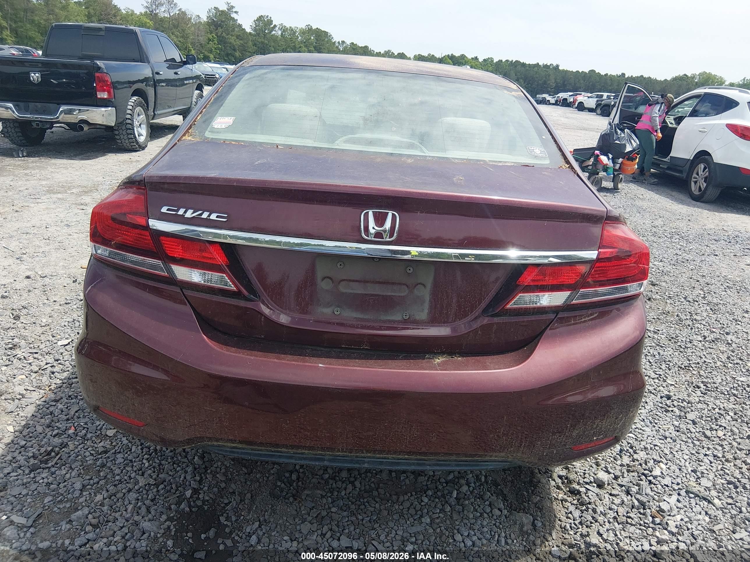 2013 Honda Civic Lx Бордовый vin: 19XFB2F57DE042956