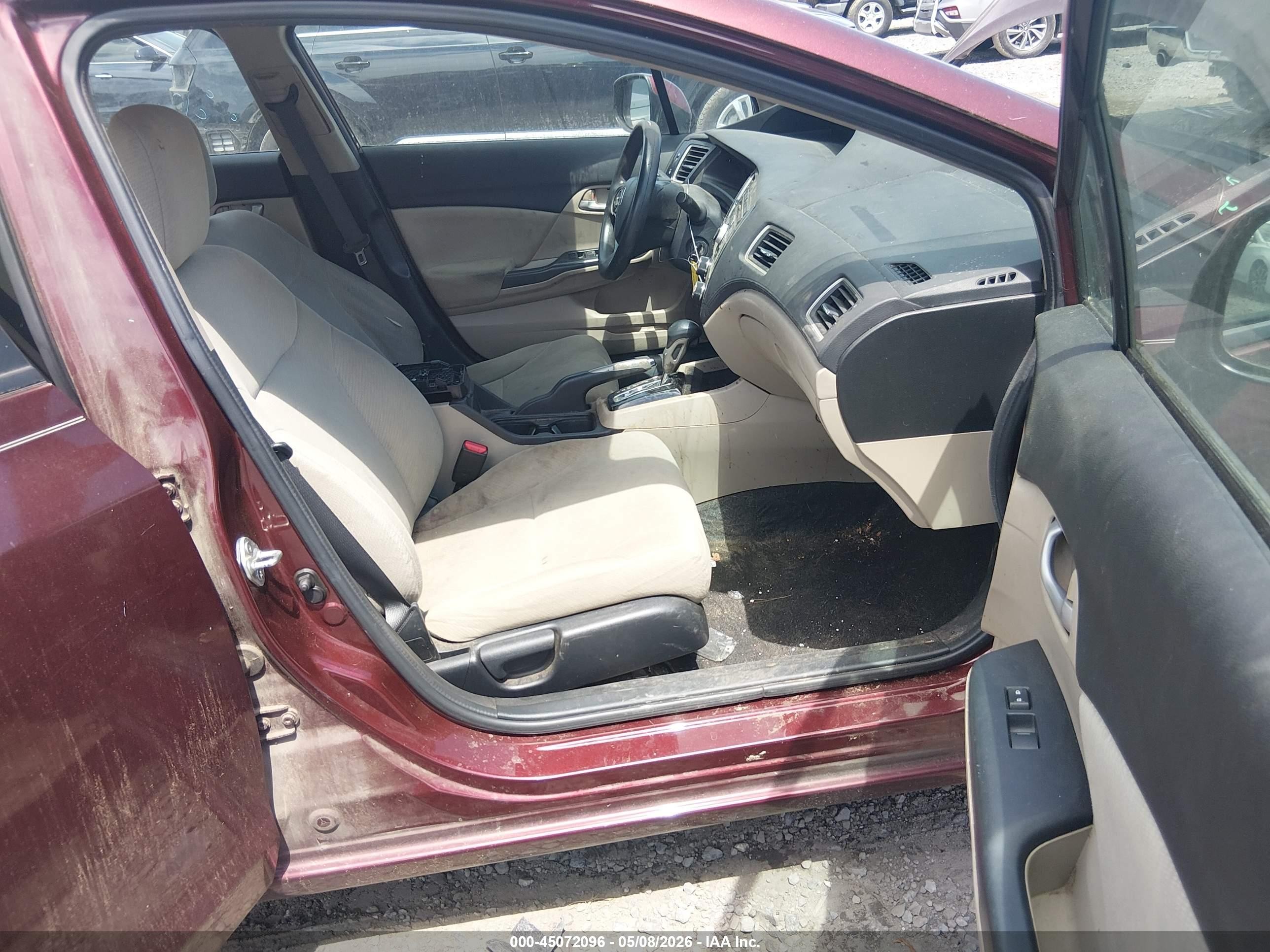 2013 Honda Civic Lx Бордовый vin: 19XFB2F57DE042956