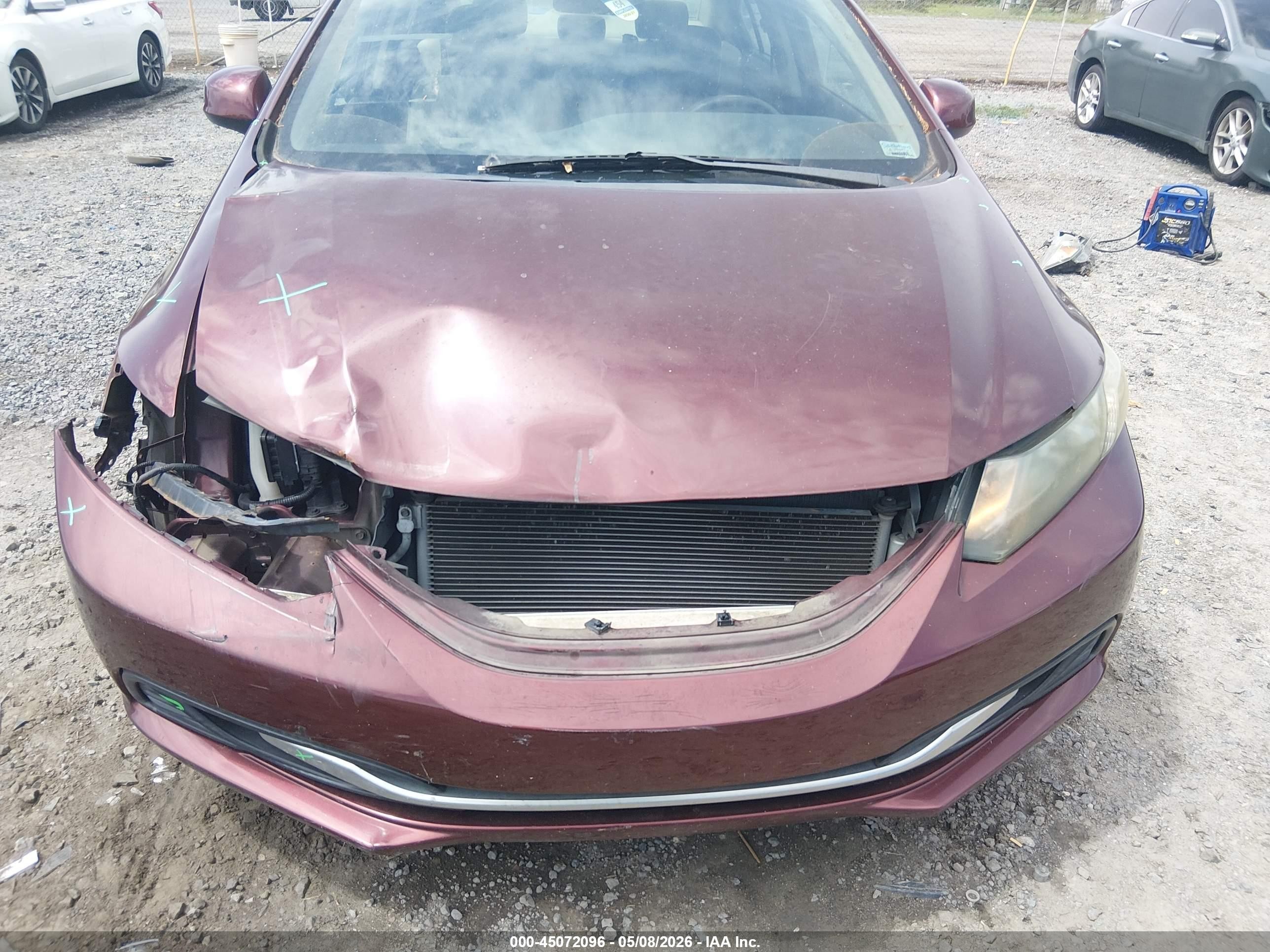 2013 Honda Civic Lx Бордовый vin: 19XFB2F57DE042956