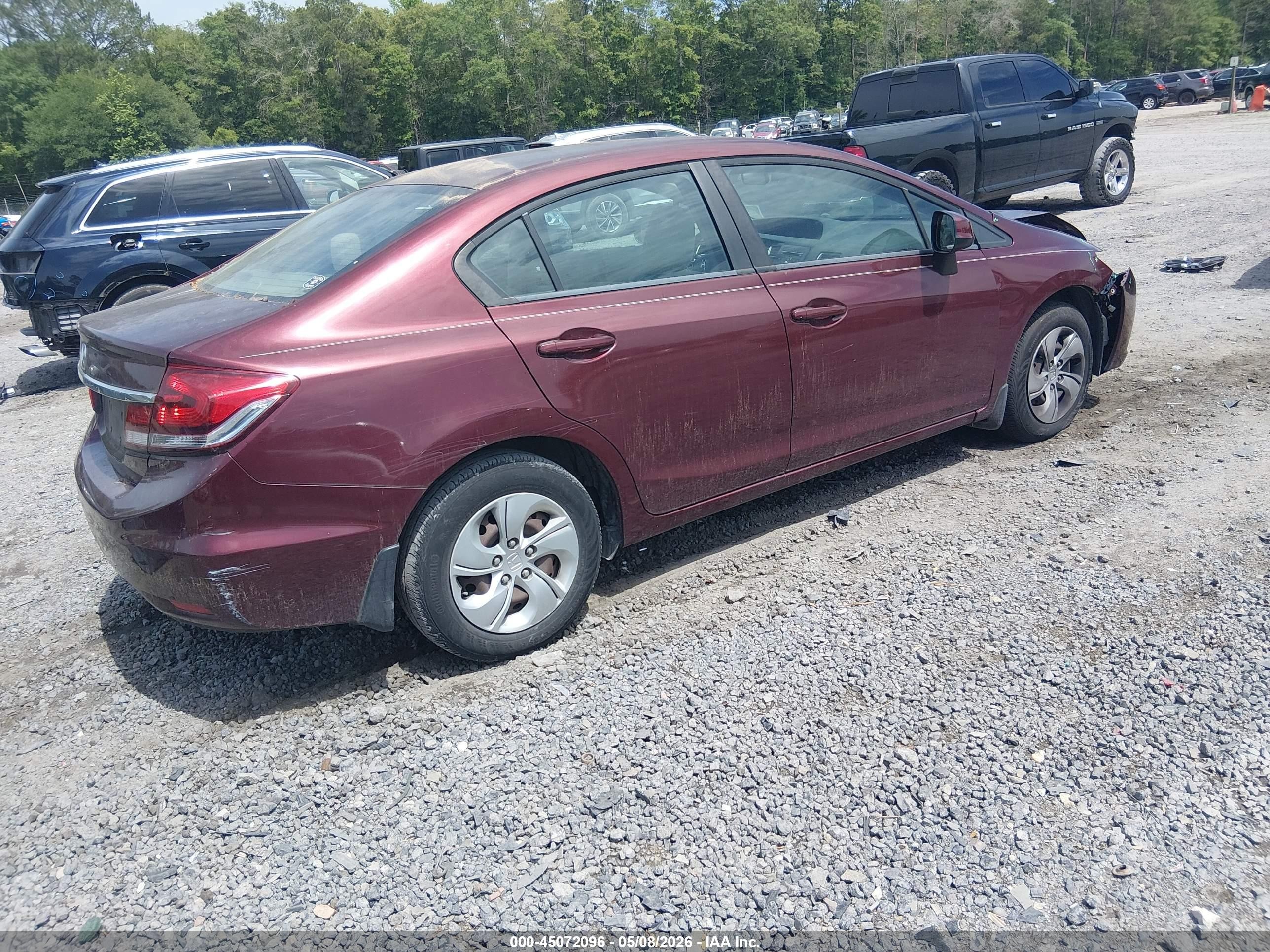2013 Honda Civic Lx Бордовый vin: 19XFB2F57DE042956