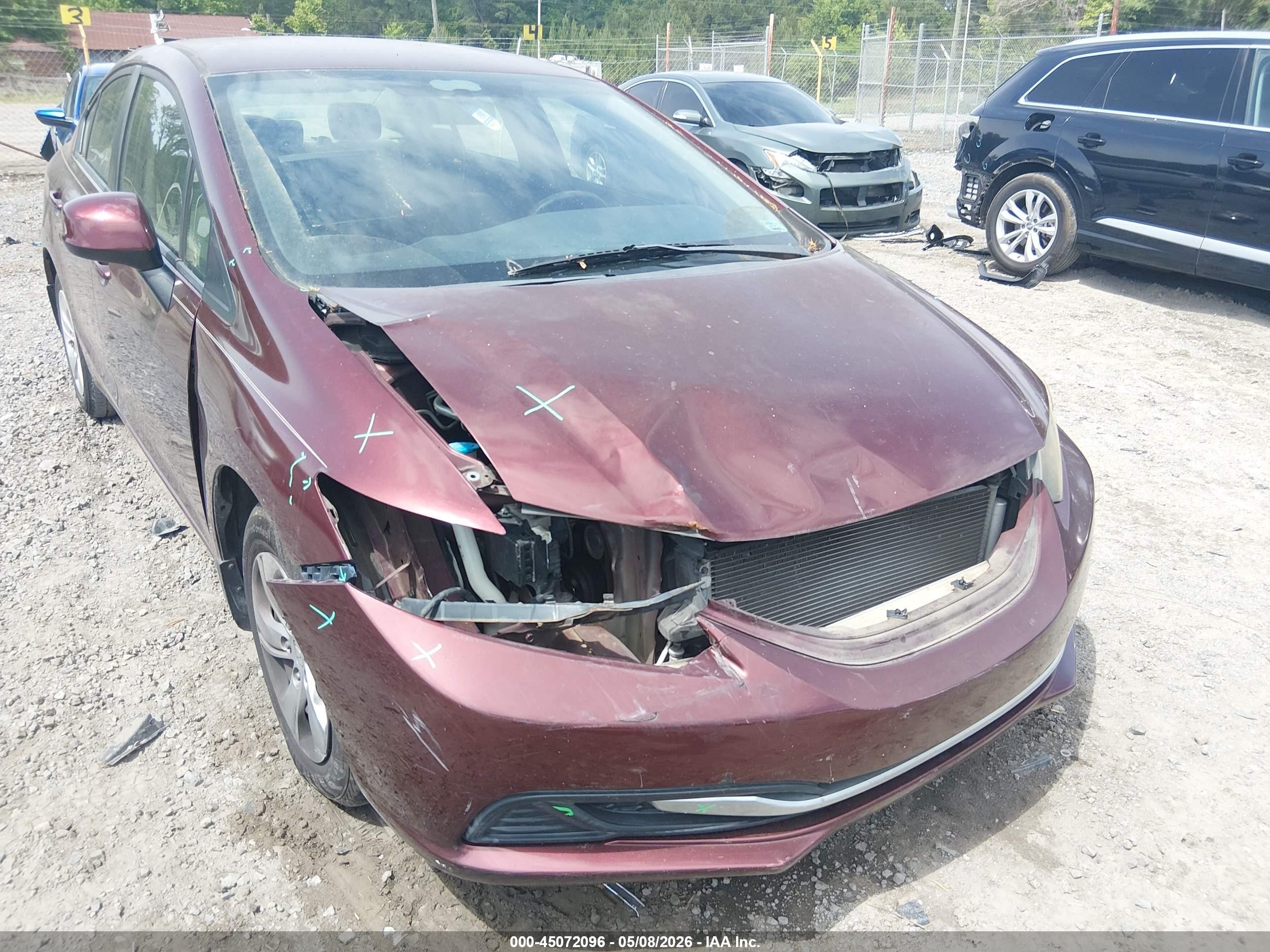 2013 Honda Civic Lx Бордовый vin: 19XFB2F57DE042956
