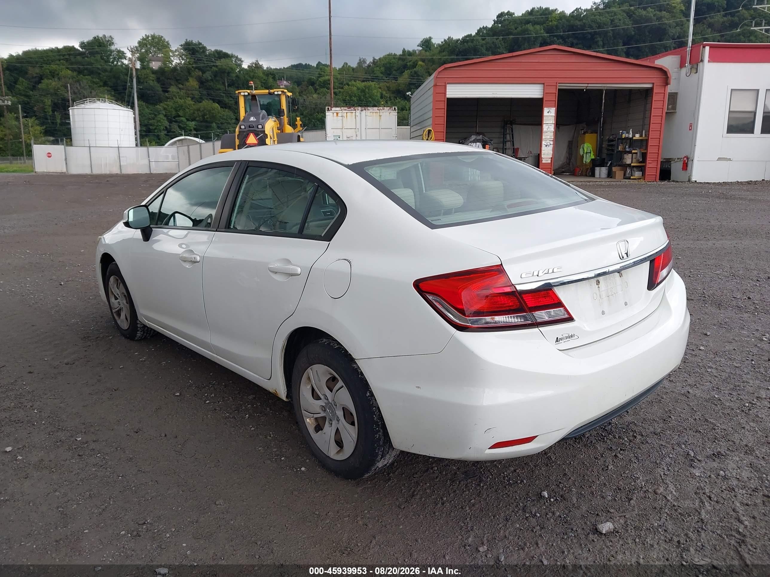 2013 Honda Civic Lx White vin: 19XFB2F57DE066285