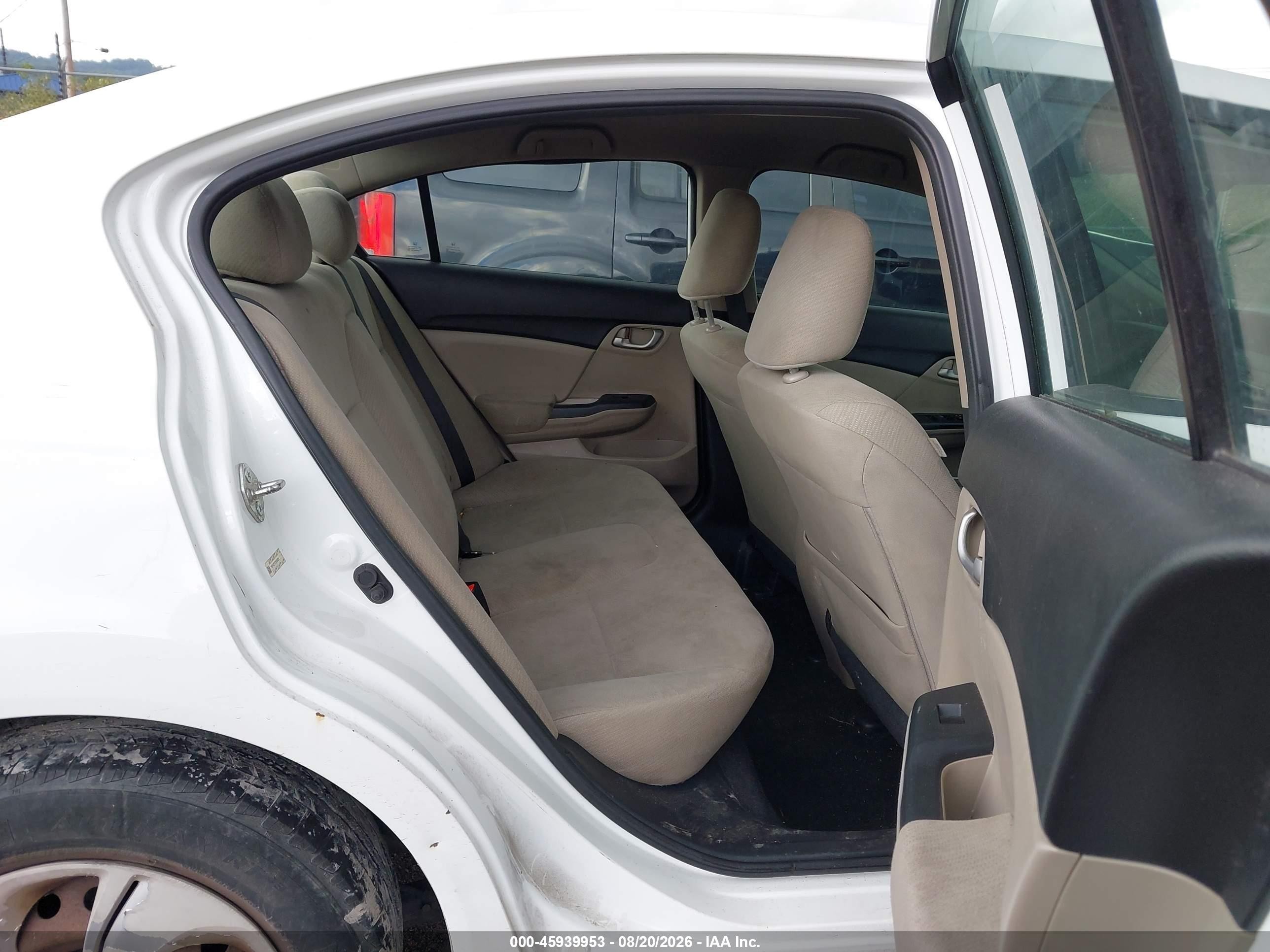 2013 Honda Civic Lx White vin: 19XFB2F57DE066285