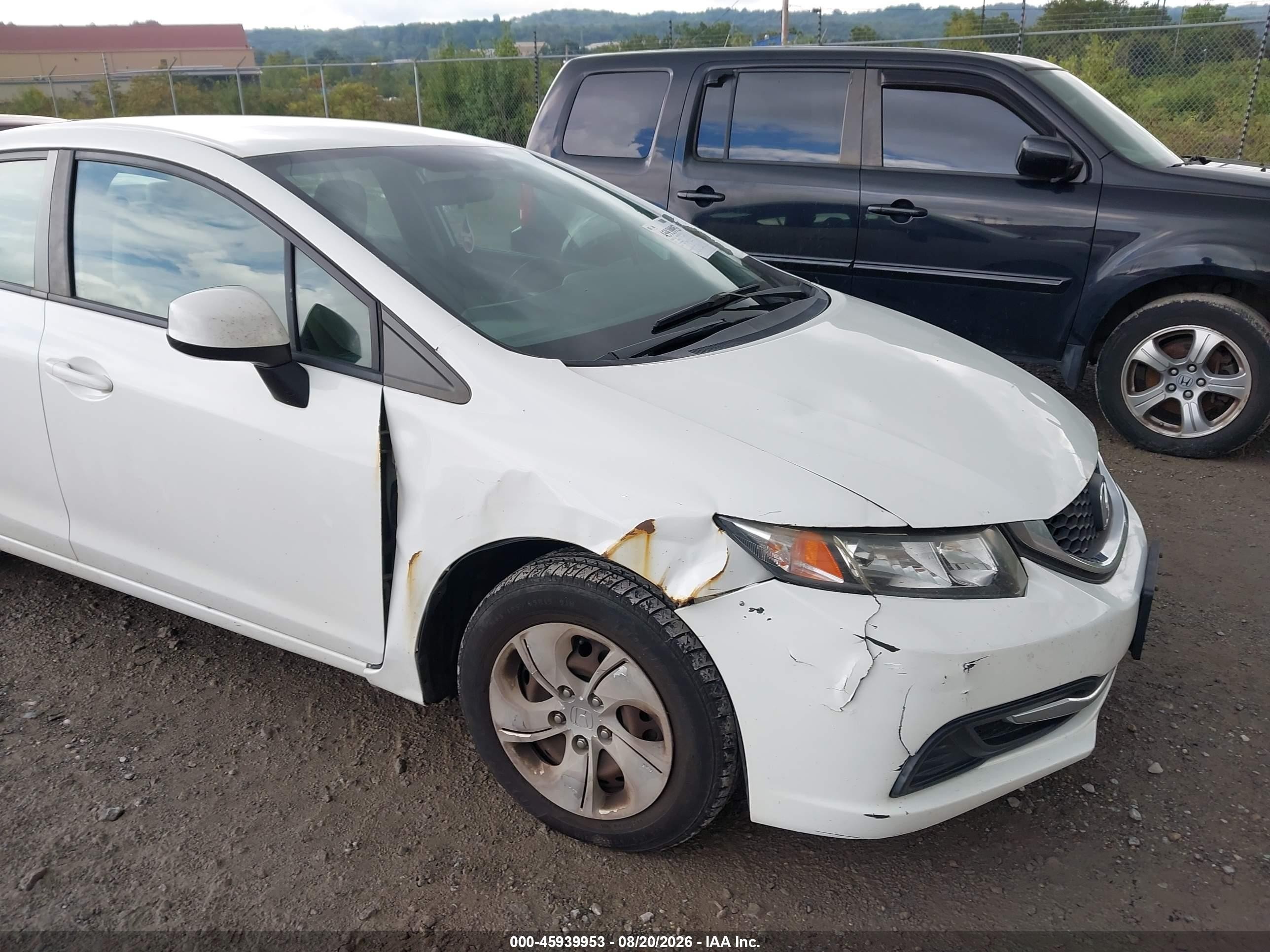 2013 Honda Civic Lx White vin: 19XFB2F57DE066285