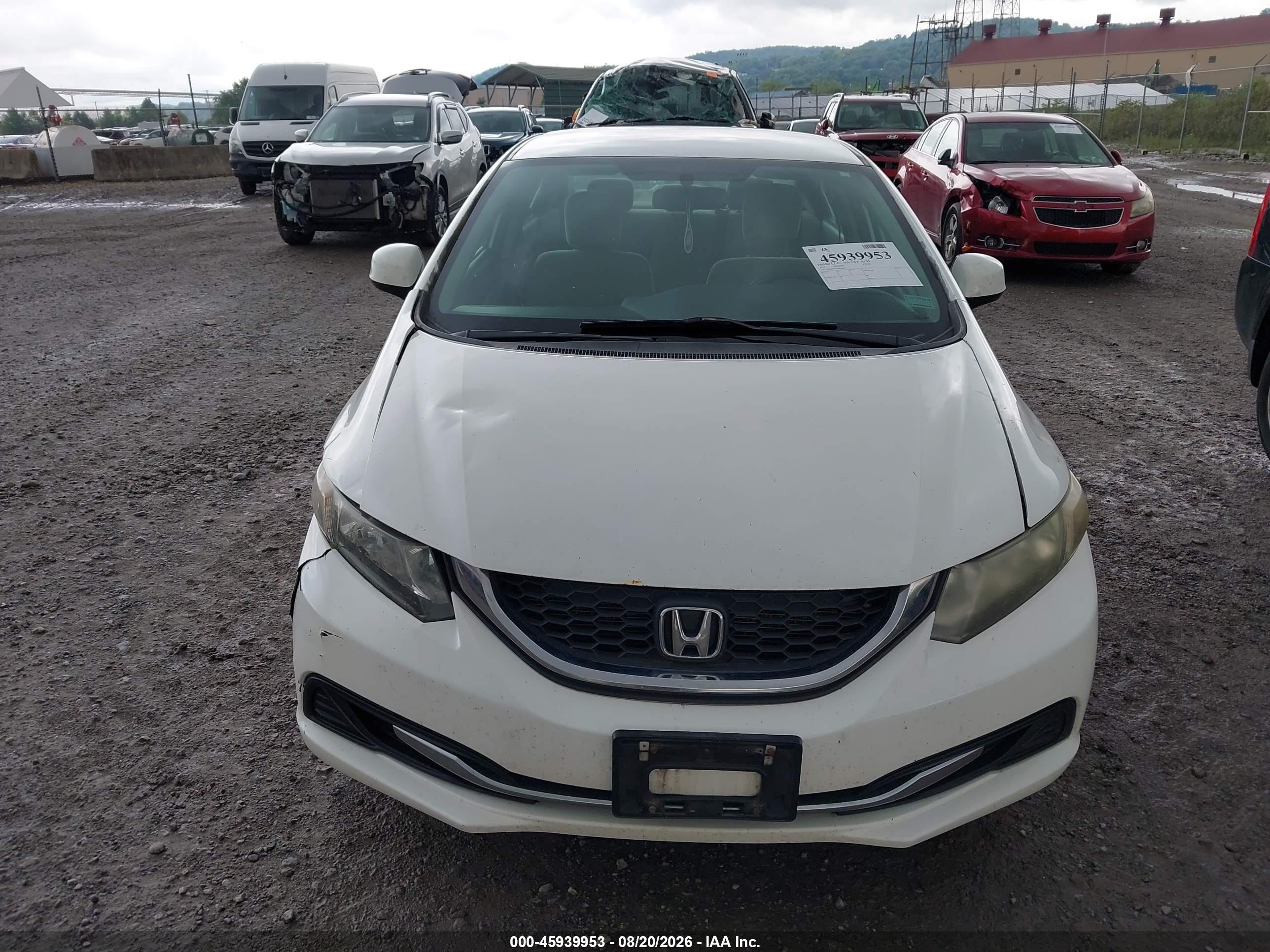 2013 Honda Civic Lx White vin: 19XFB2F57DE066285