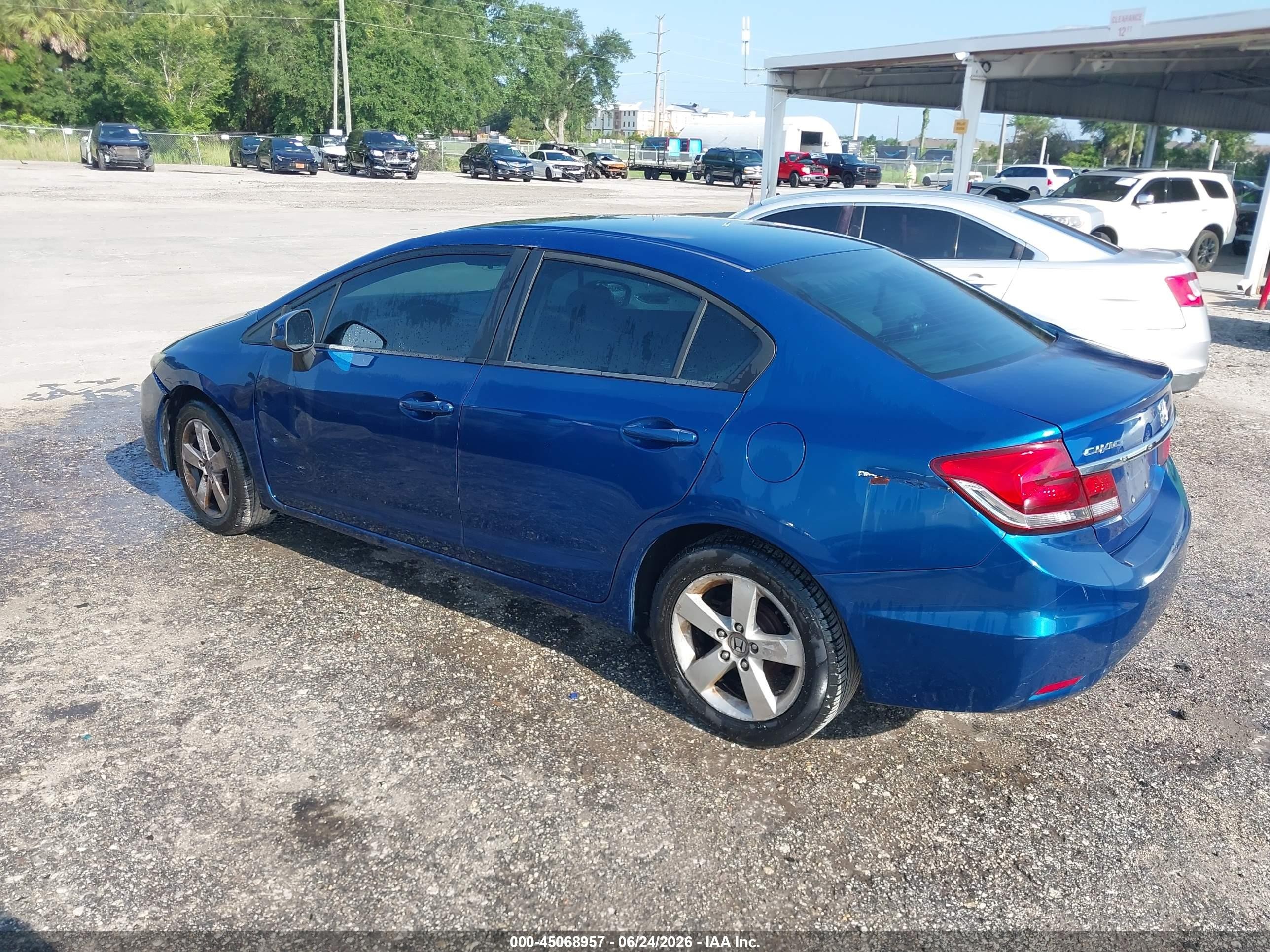 2013 Honda Civic Lx Blue vin: 19XFB2F57DE086875