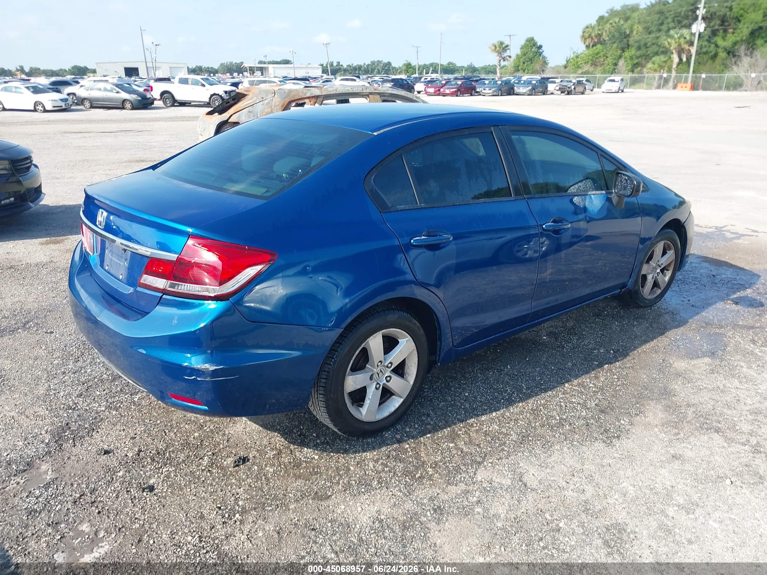 2013 Honda Civic Lx Blue vin: 19XFB2F57DE086875