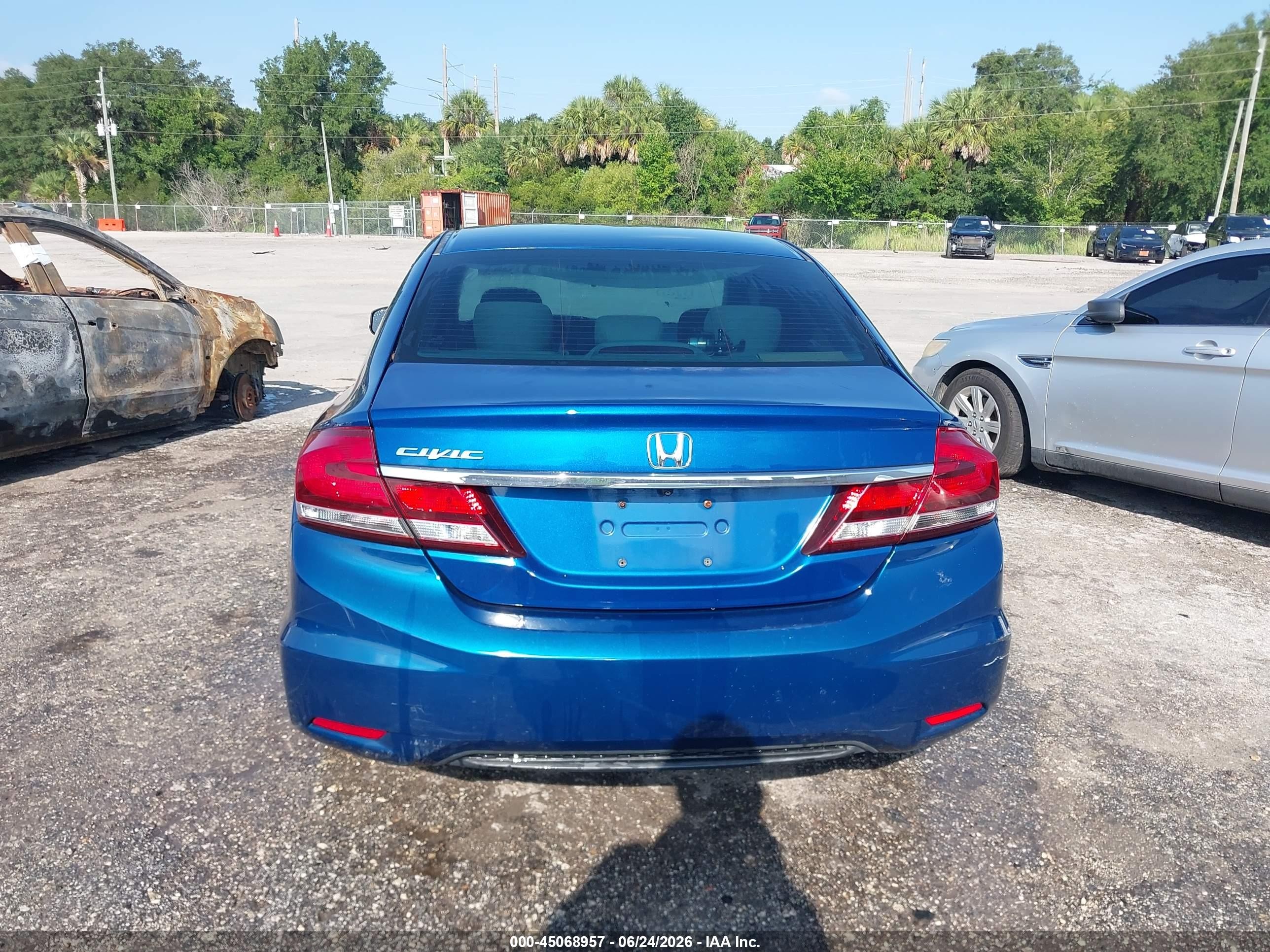 2013 Honda Civic Lx Blue vin: 19XFB2F57DE086875