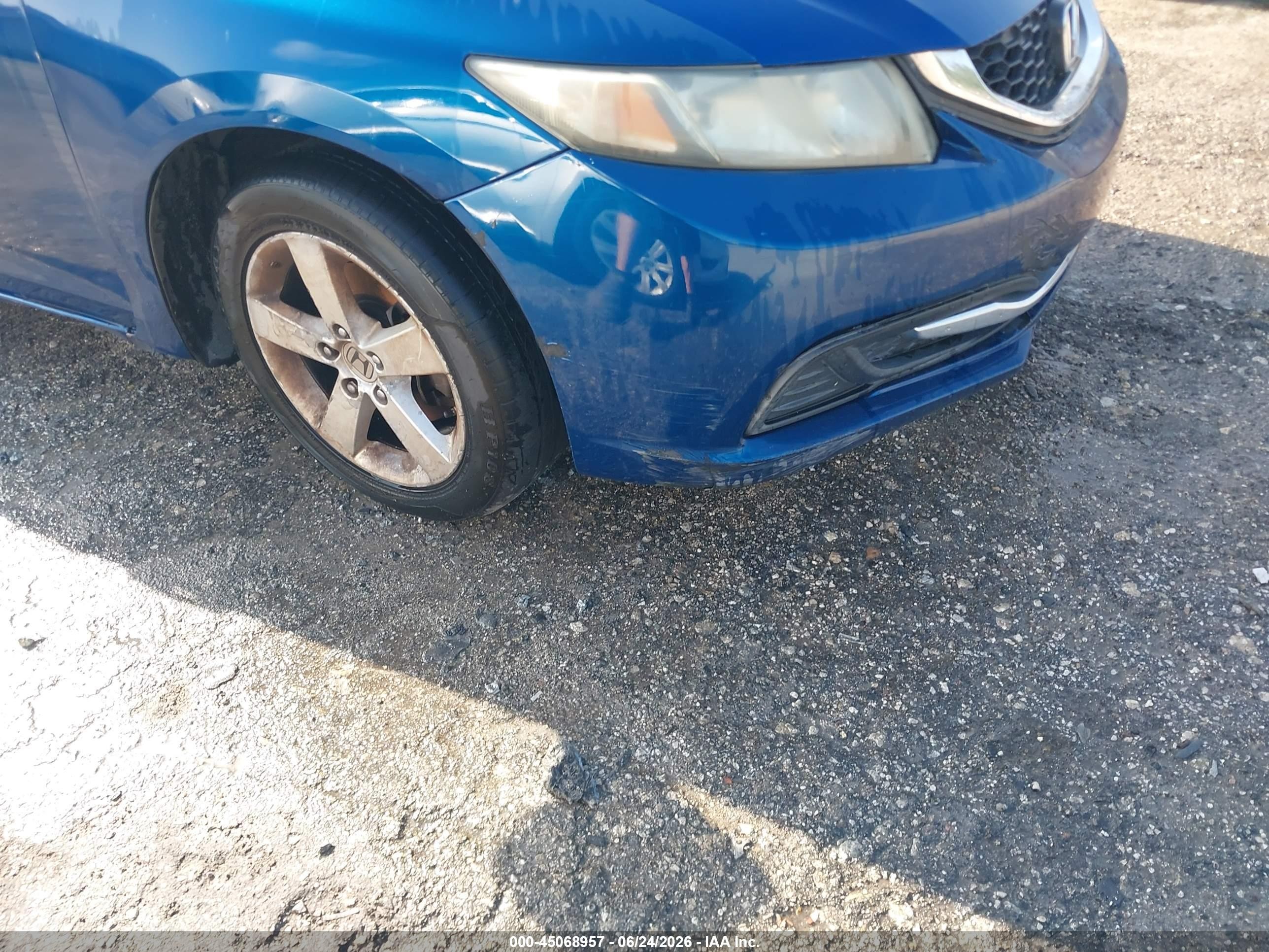 2013 Honda Civic Lx Blue vin: 19XFB2F57DE086875