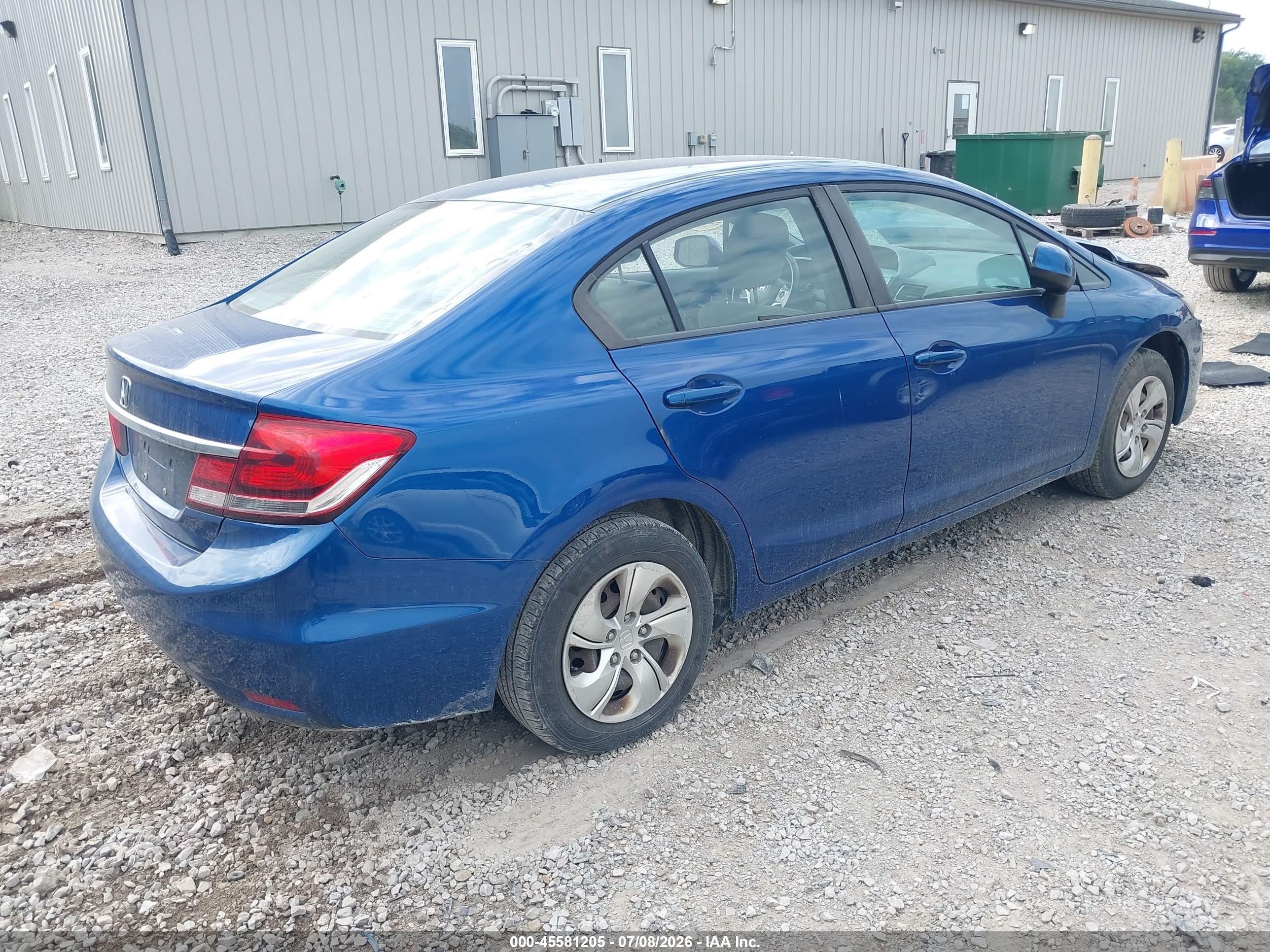 2013 Honda Civic Lx Синий vin: 19XFB2F57DE088304
