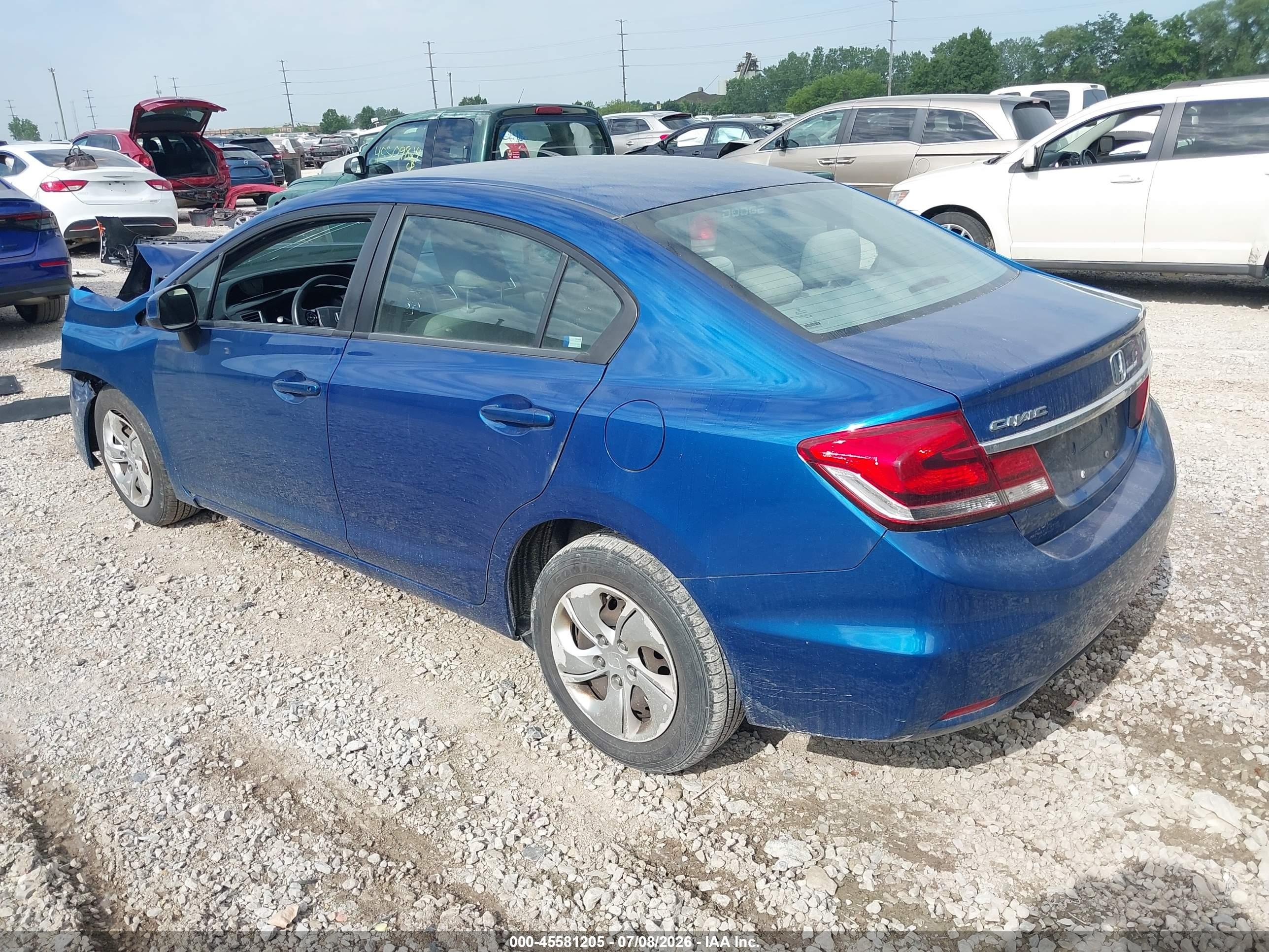 2013 Honda Civic Lx Синий vin: 19XFB2F57DE088304