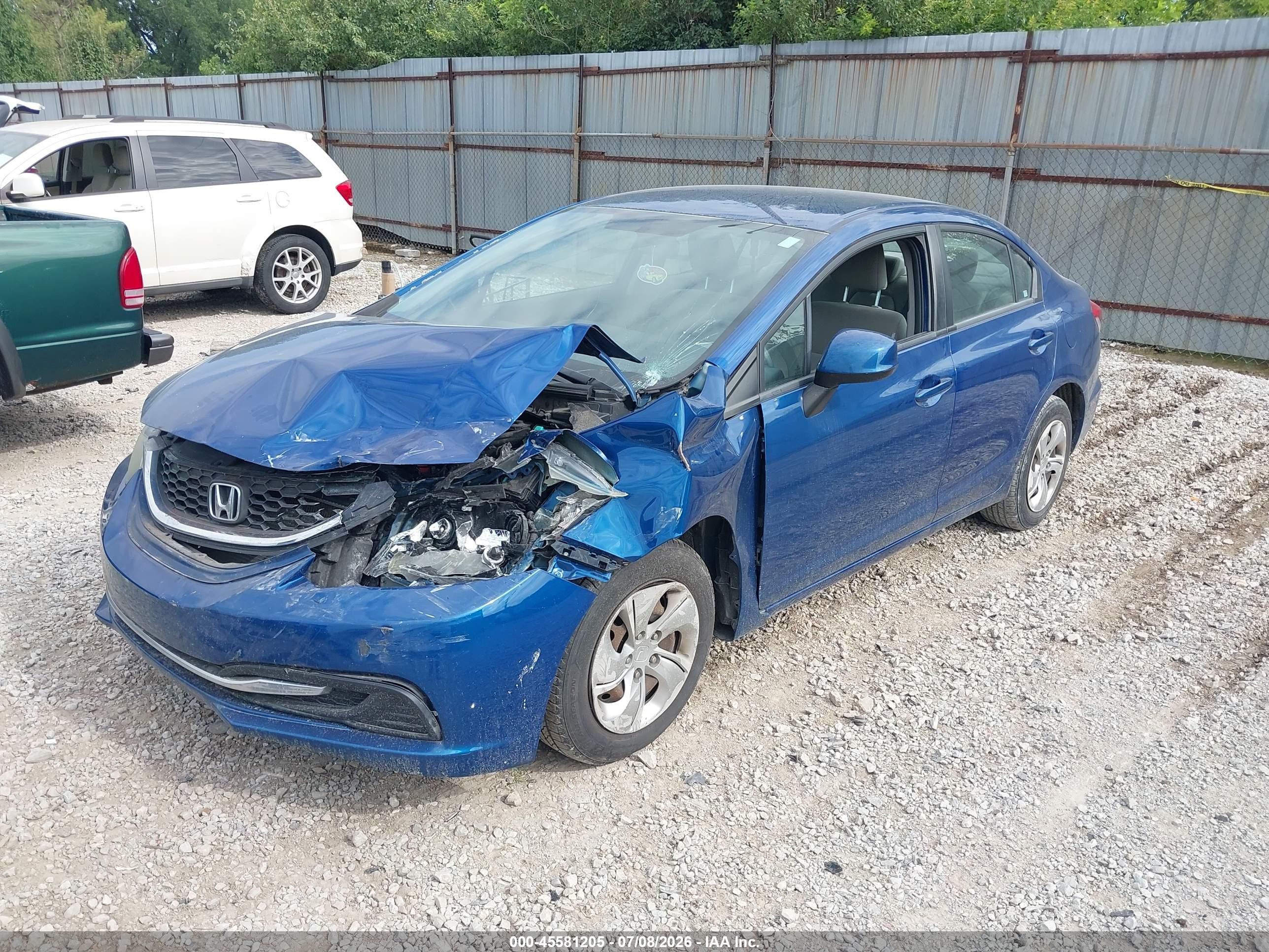 2013 Honda Civic Lx Синий vin: 19XFB2F57DE088304