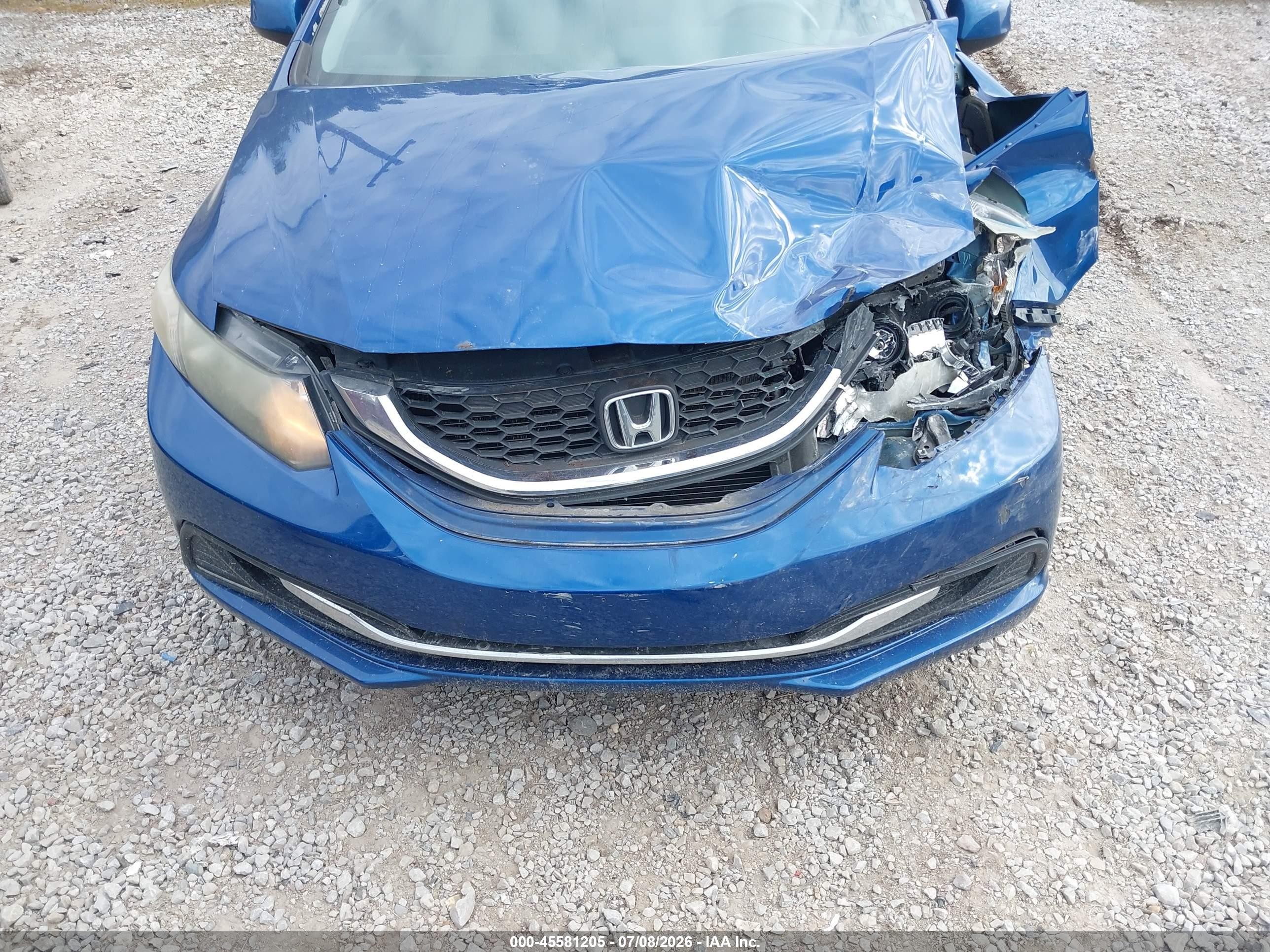 2013 Honda Civic Lx Синий vin: 19XFB2F57DE088304