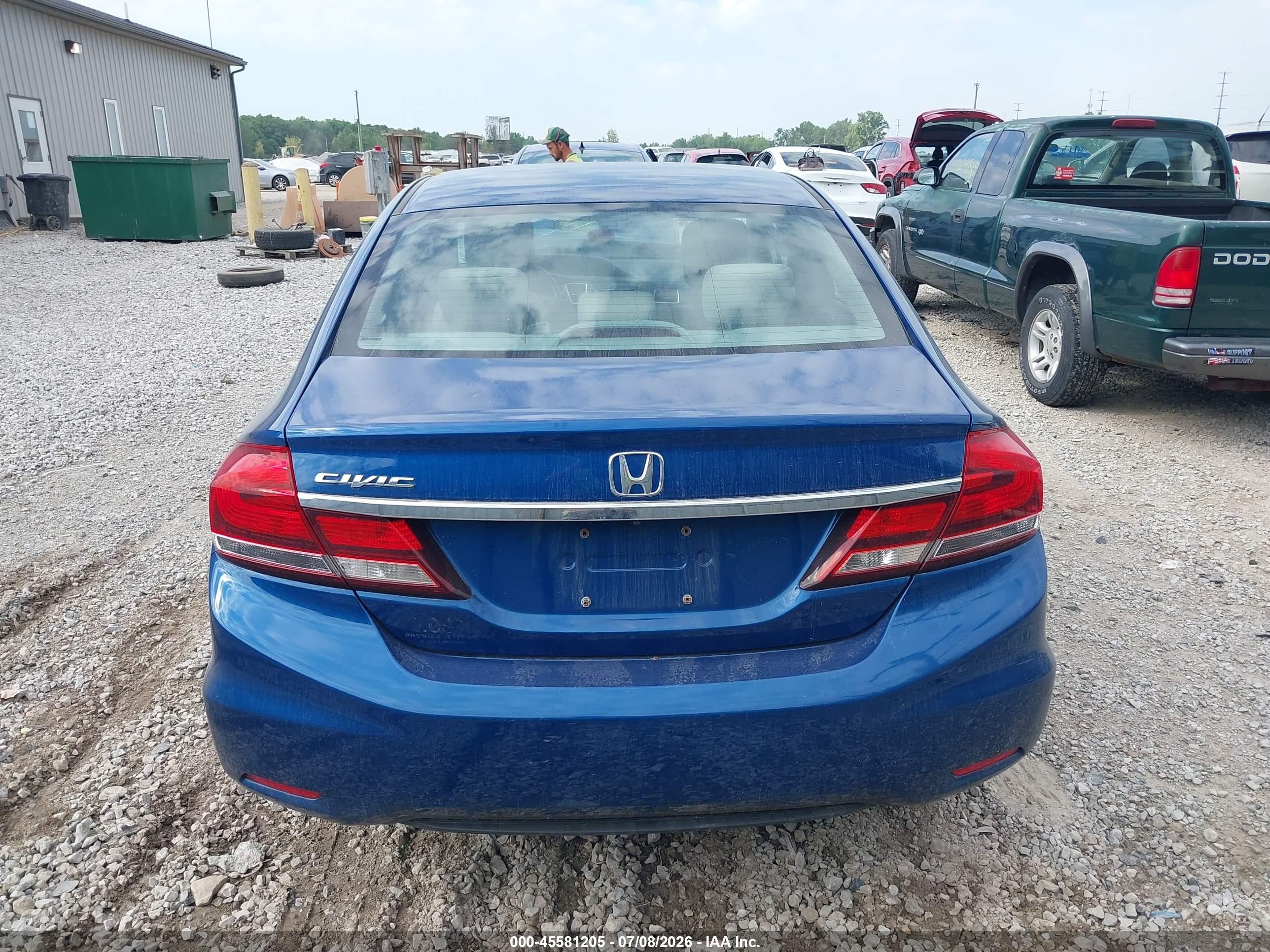 2013 Honda Civic Lx Синий vin: 19XFB2F57DE088304