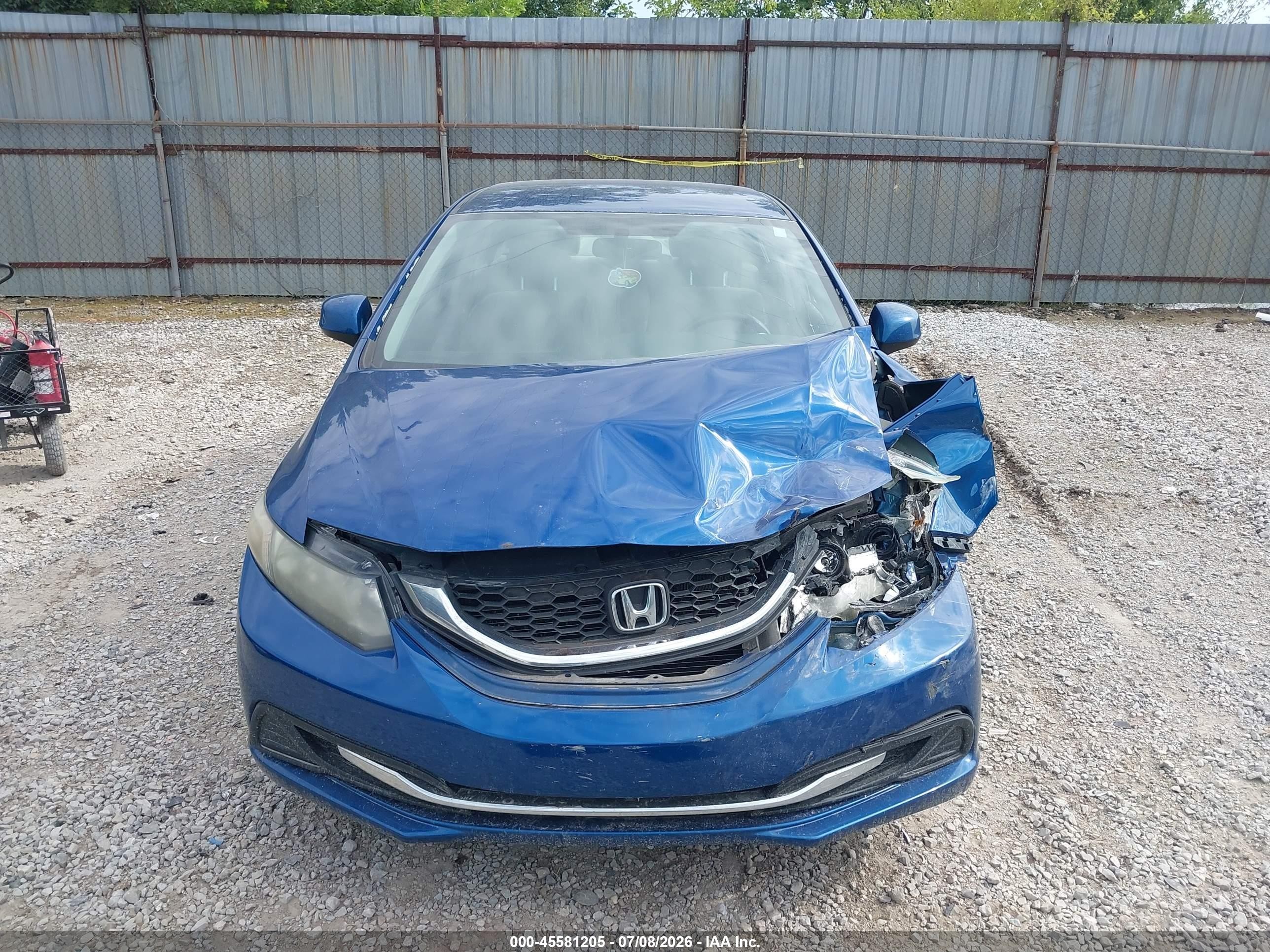2013 Honda Civic Lx Синий vin: 19XFB2F57DE088304