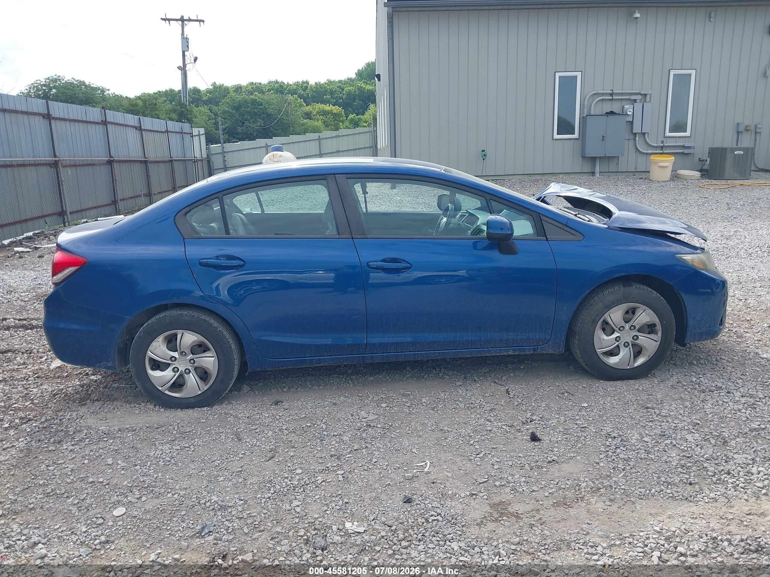 2013 Honda Civic Lx Синий vin: 19XFB2F57DE088304