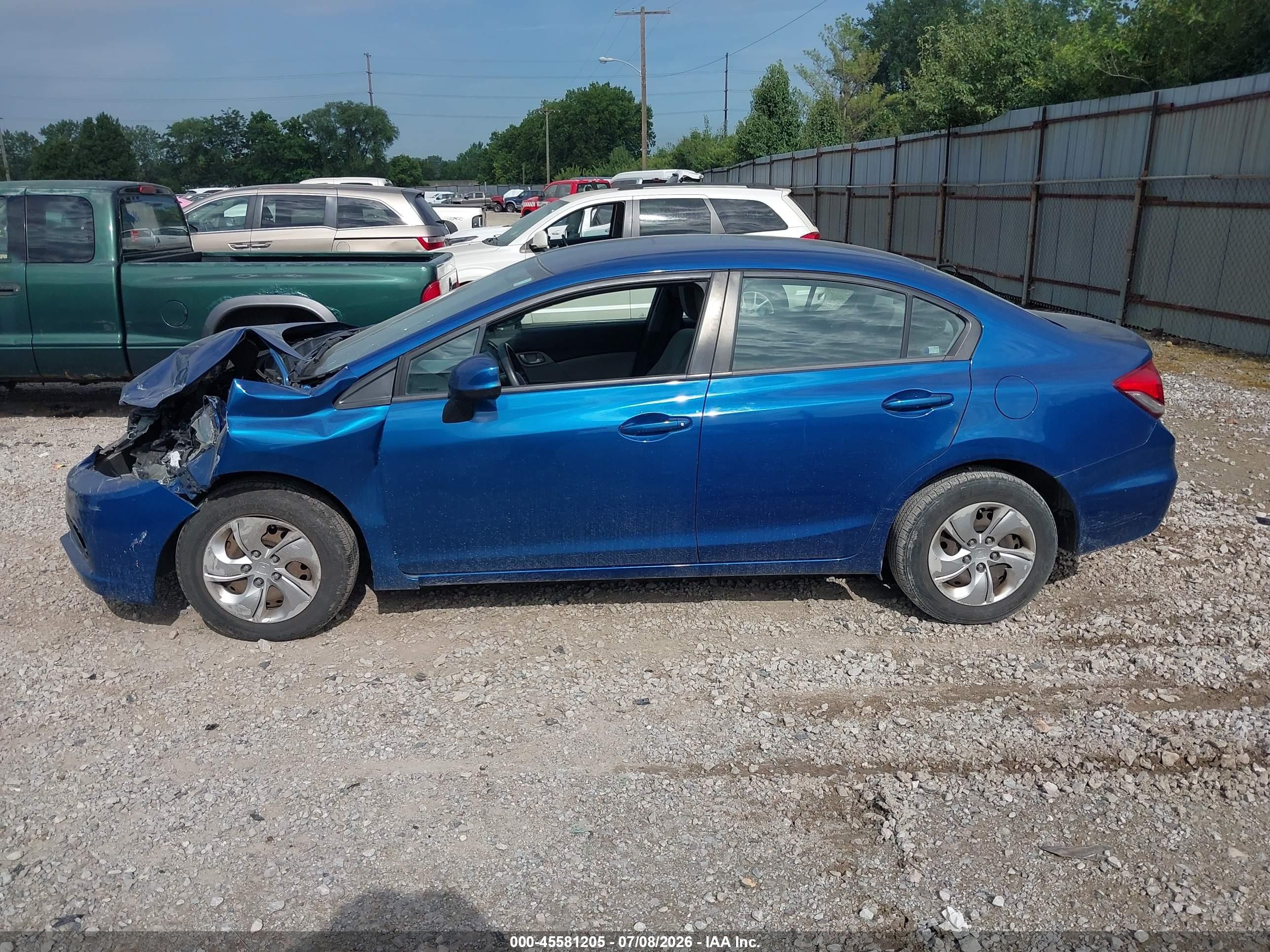 2013 Honda Civic Lx Синий vin: 19XFB2F57DE088304
