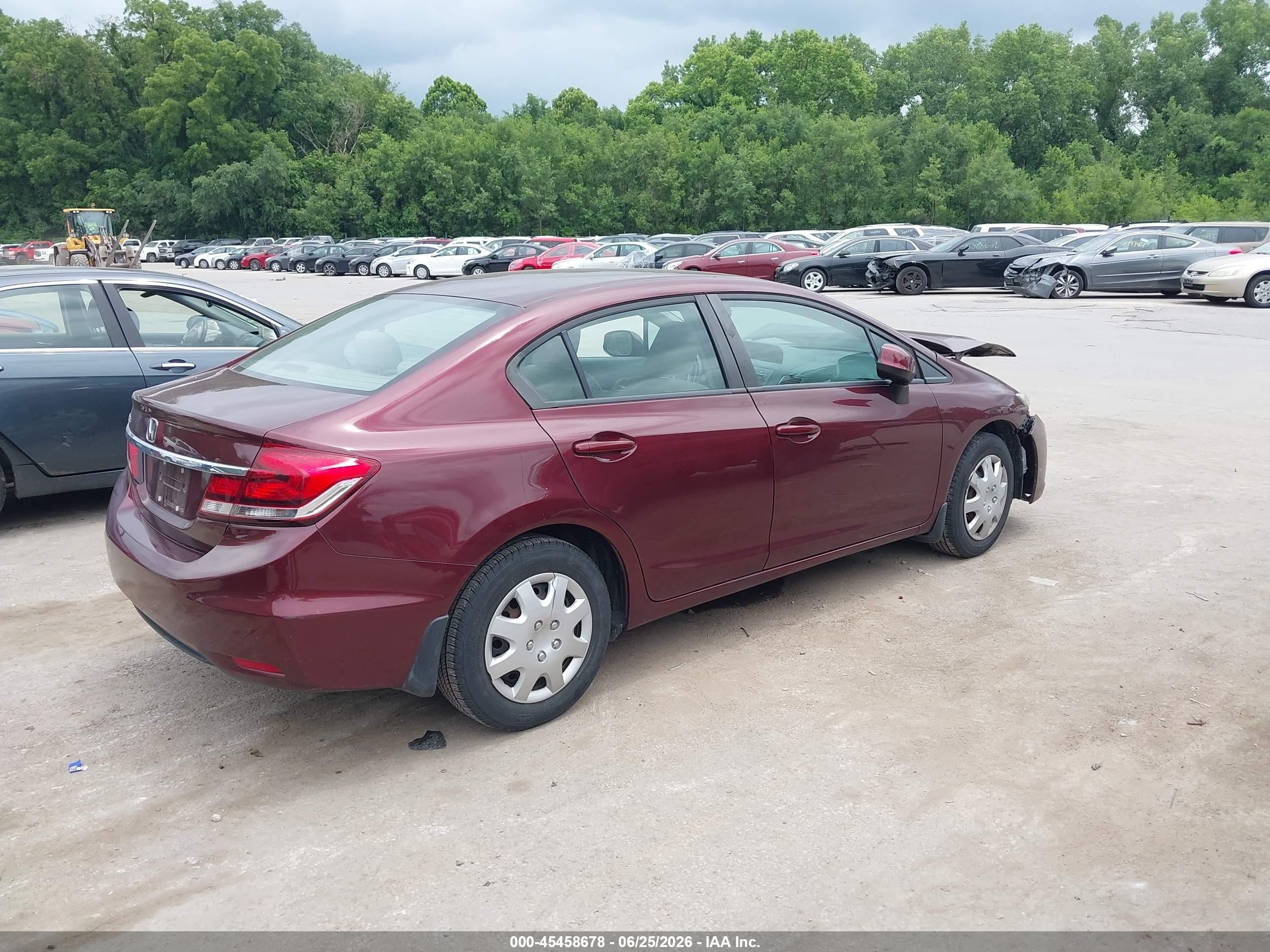 2013 Honda Civic Lx Maroon vin: 19XFB2F57DE089694