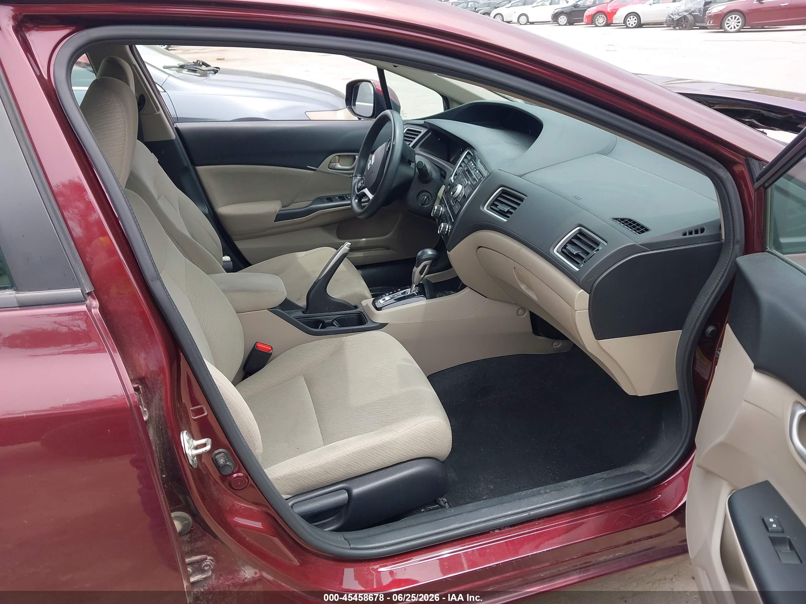 2013 Honda Civic Lx Maroon vin: 19XFB2F57DE089694