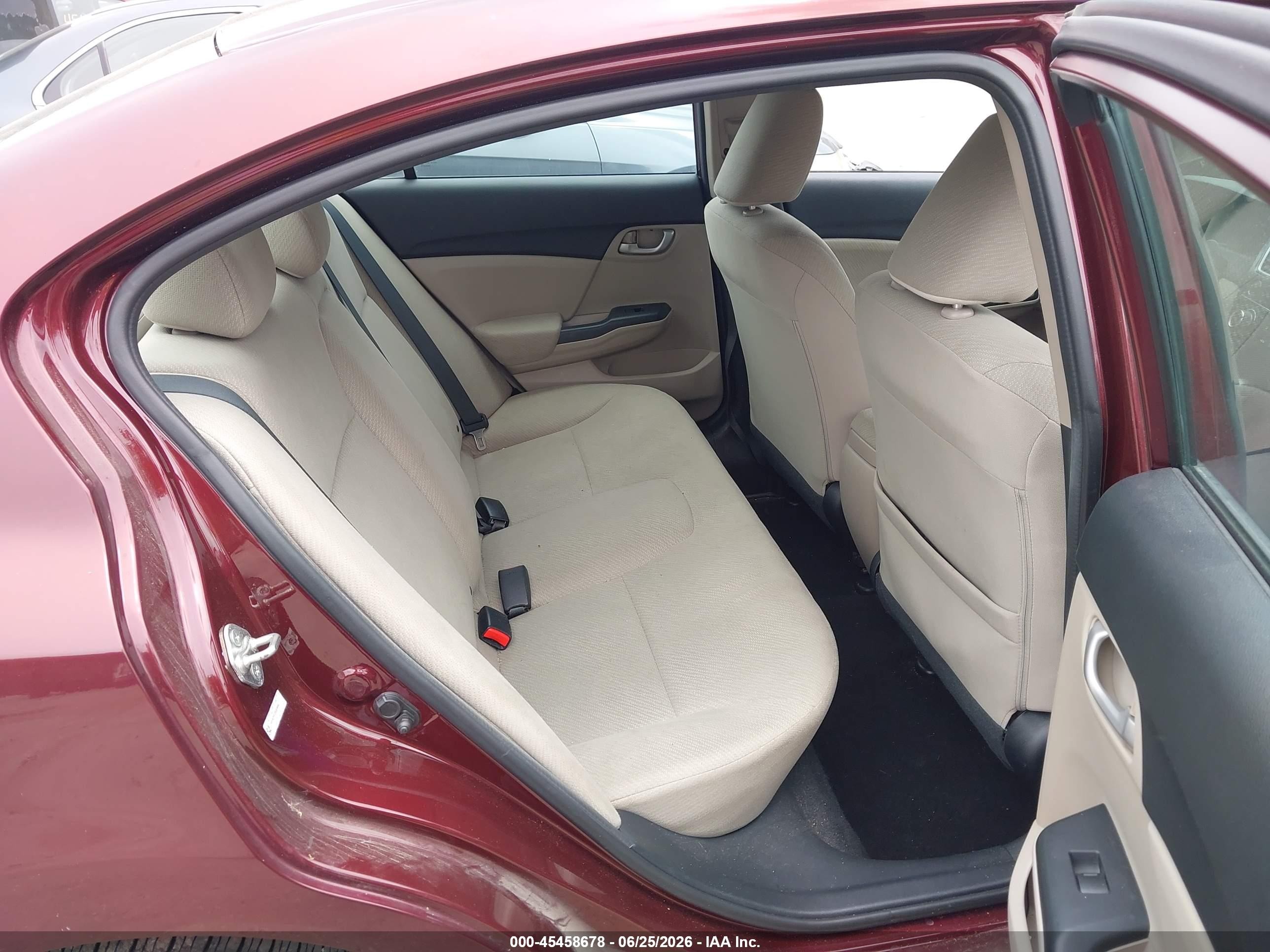 2013 Honda Civic Lx Maroon vin: 19XFB2F57DE089694