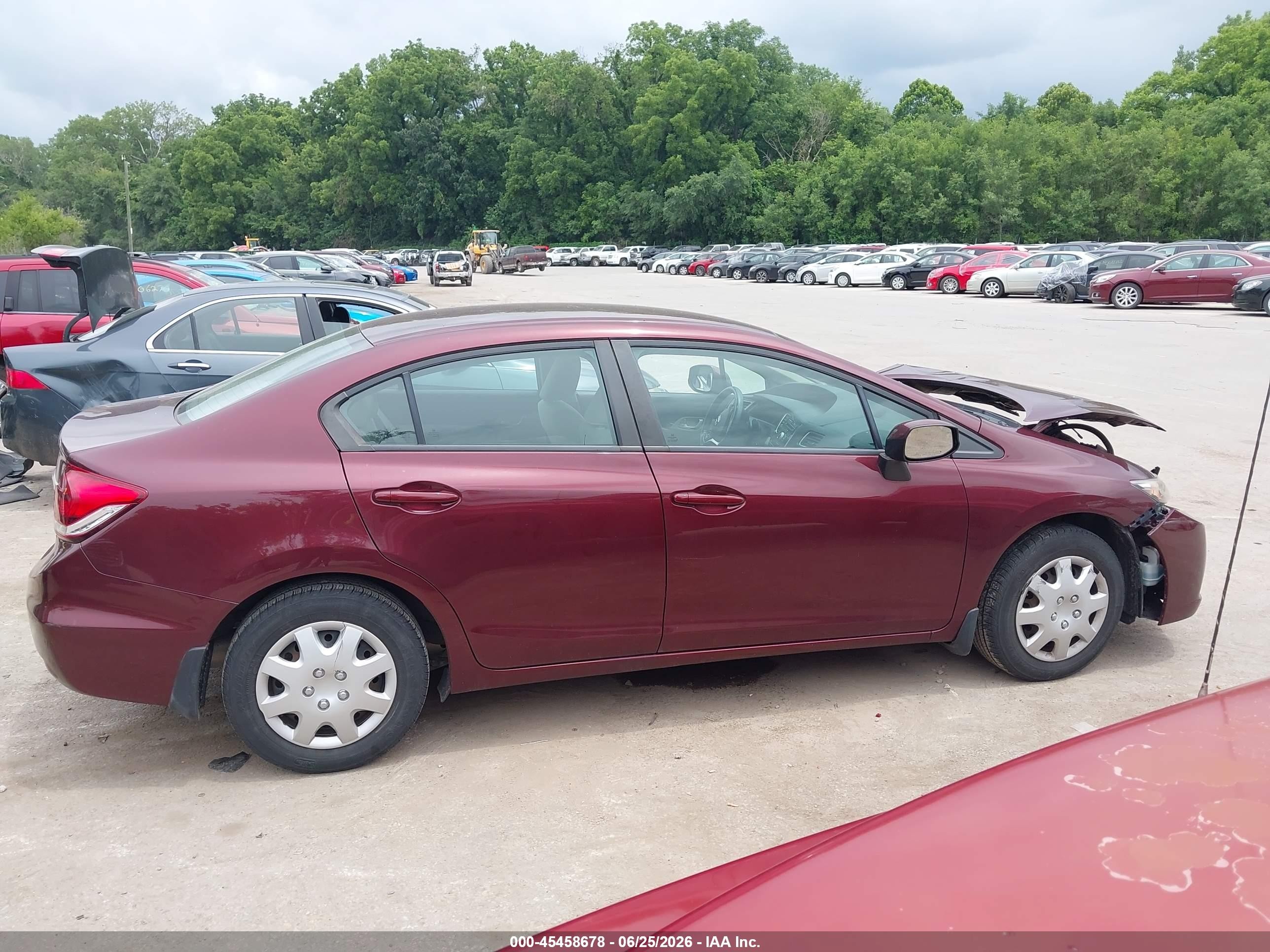 2013 Honda Civic Lx Maroon vin: 19XFB2F57DE089694