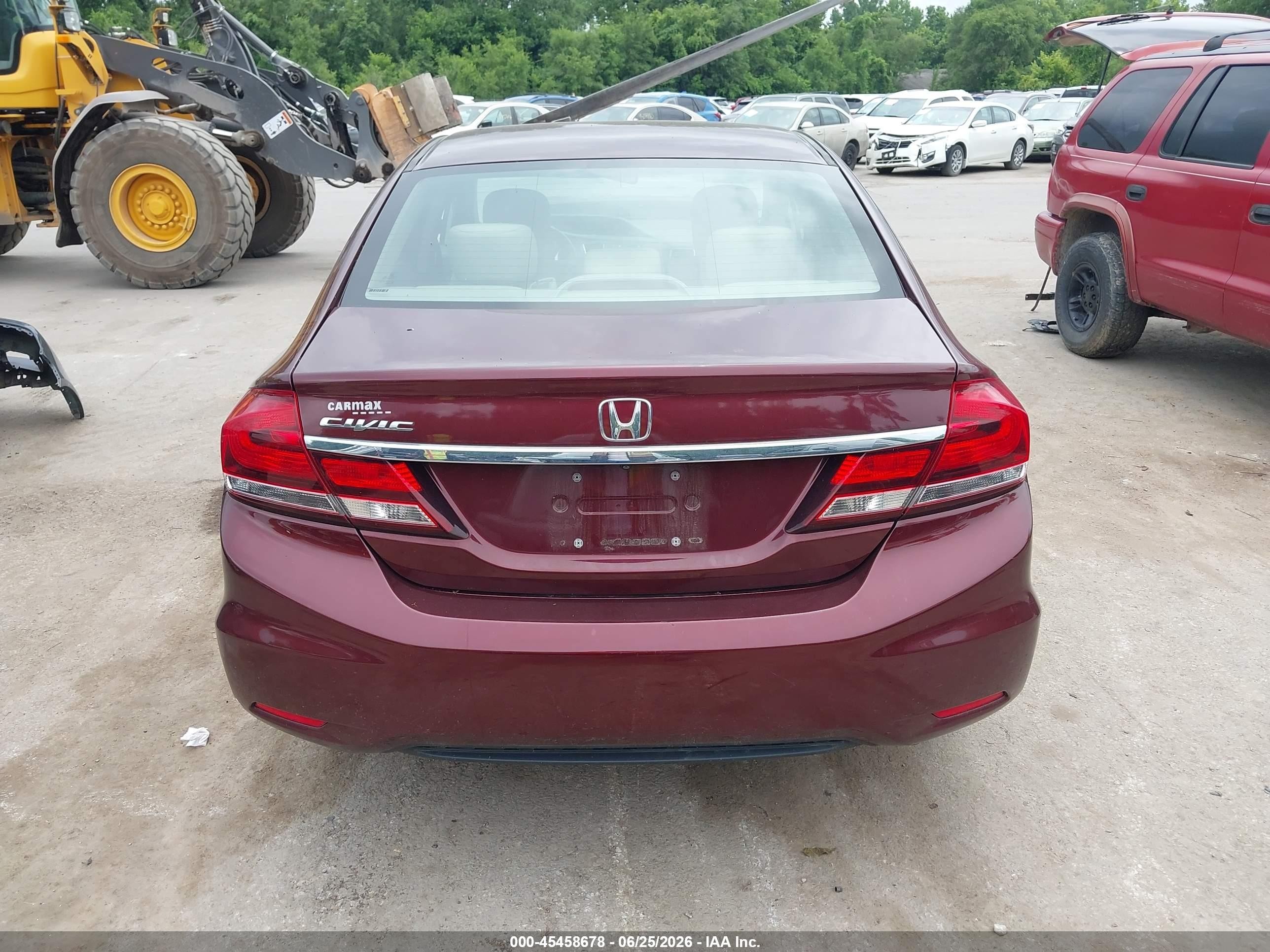2013 Honda Civic Lx Maroon vin: 19XFB2F57DE089694