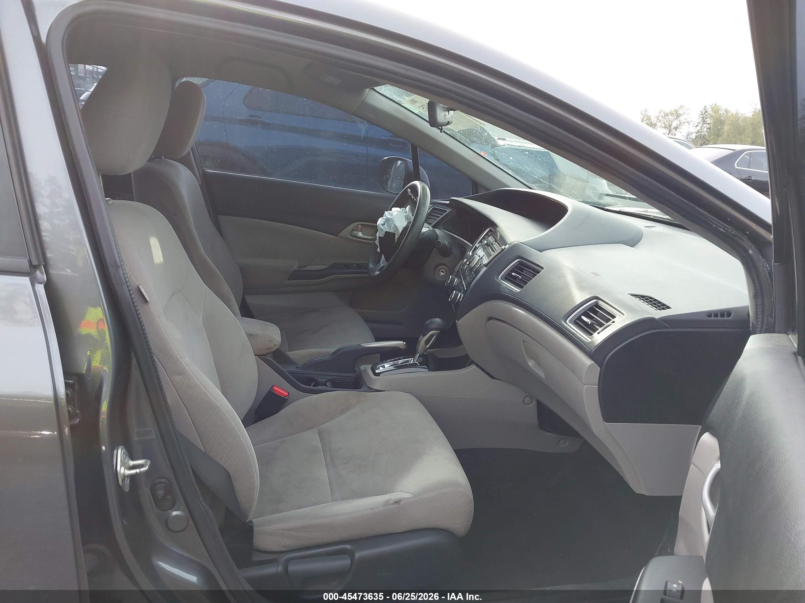 2013 Honda Civic Lx Gray vin: 19XFB2F57DE201622
