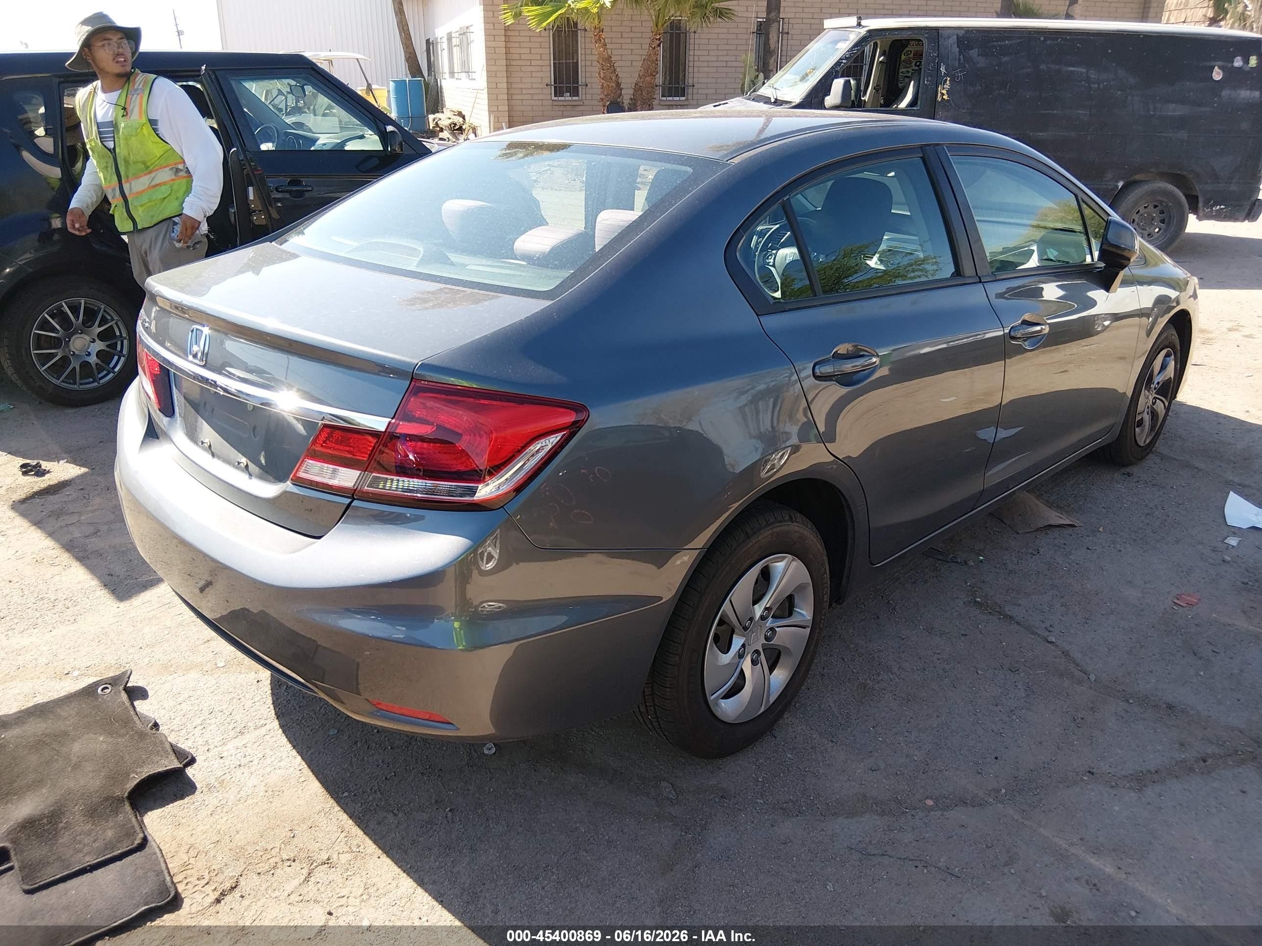 2013 Honda Civic Lx Gray vin: 19XFB2F57DE203984
