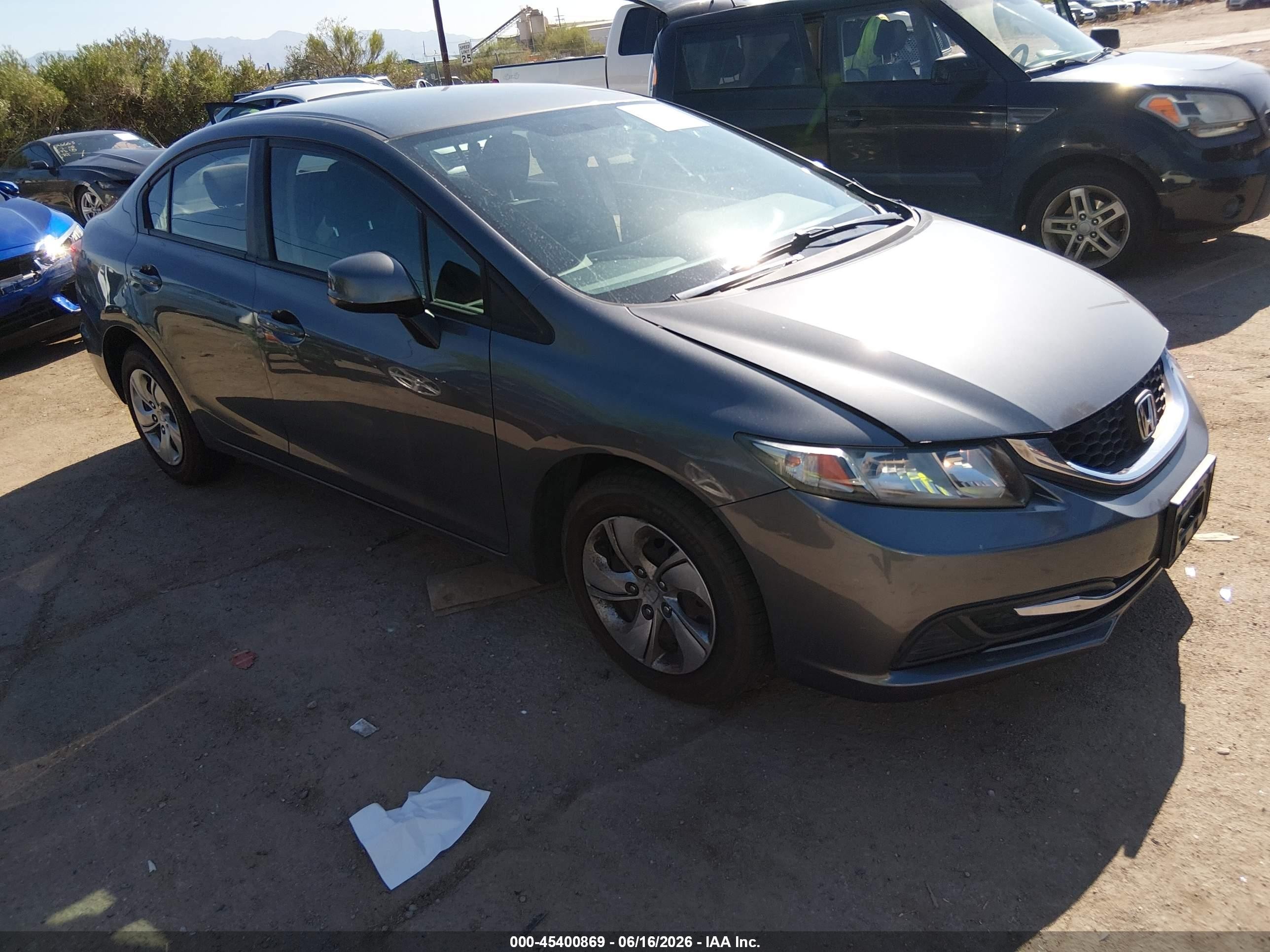 2013 Honda Civic Lx Gray vin: 19XFB2F57DE203984