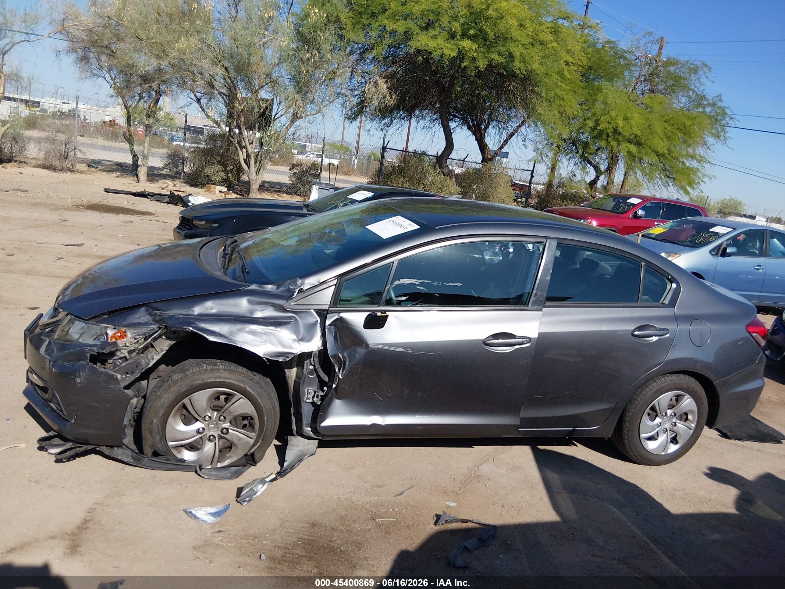 2013 Honda Civic Lx Gray vin: 19XFB2F57DE203984
