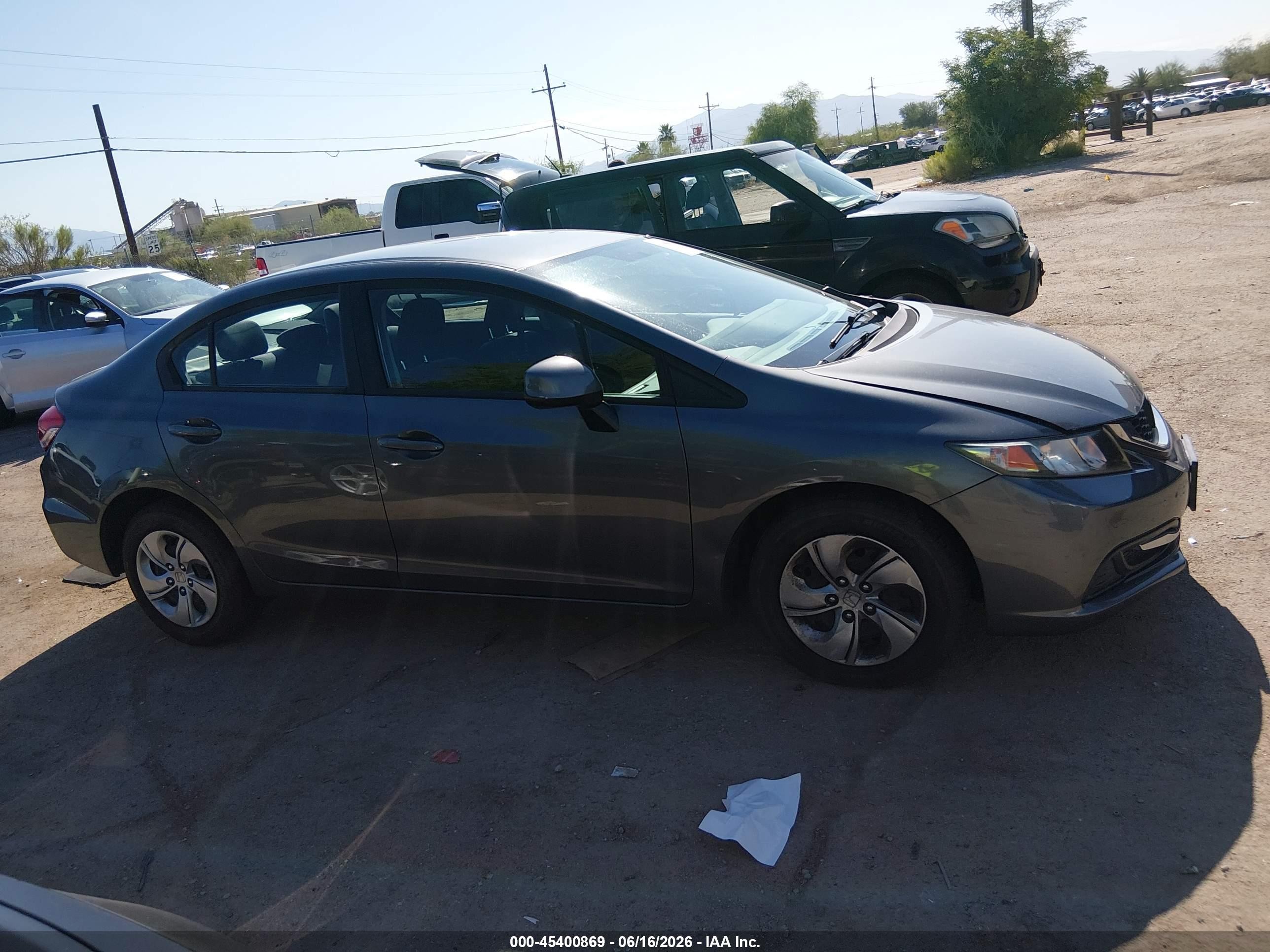 2013 Honda Civic Lx Gray vin: 19XFB2F57DE203984