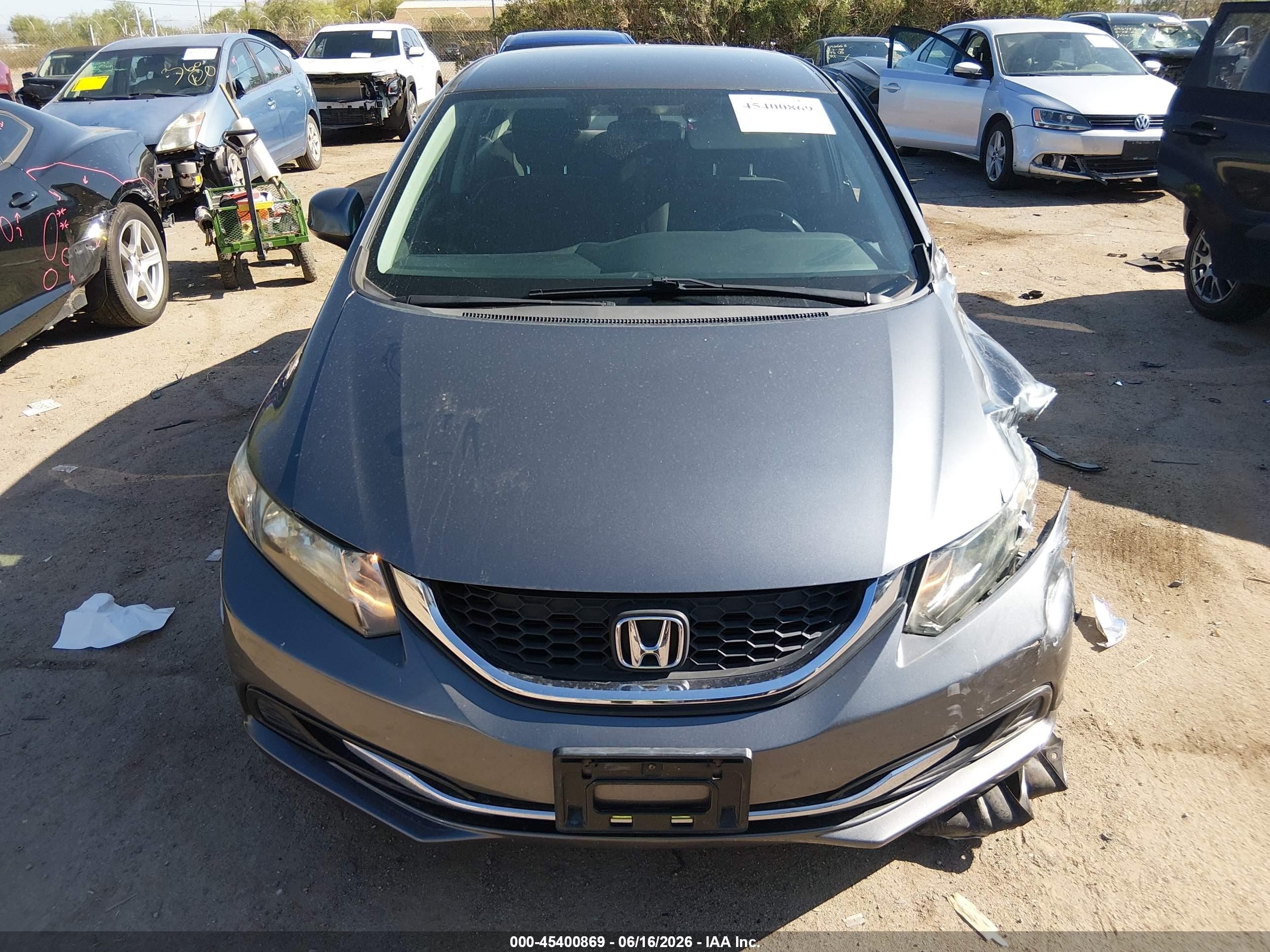 2013 Honda Civic Lx Gray vin: 19XFB2F57DE203984