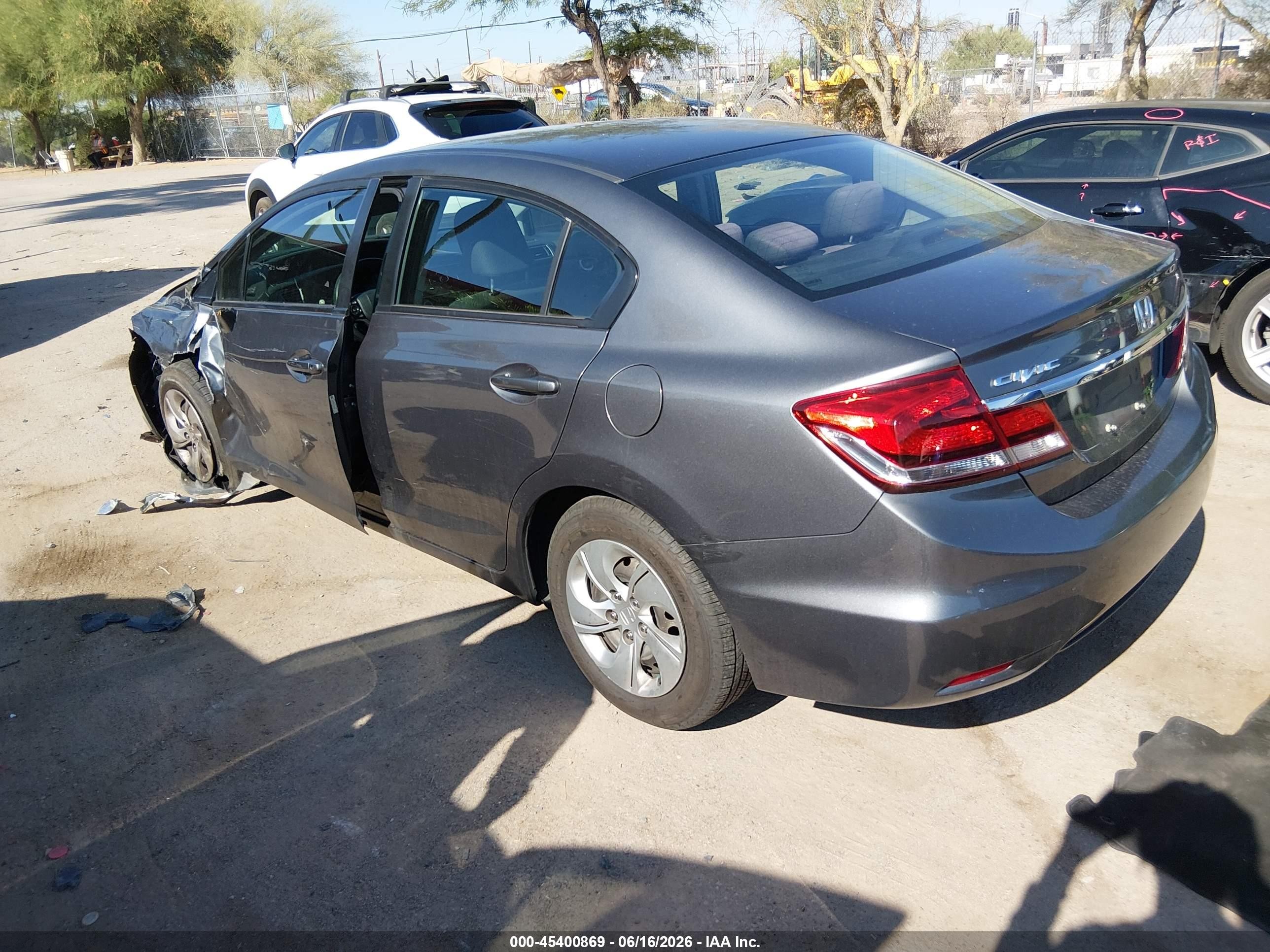 2013 Honda Civic Lx Gray vin: 19XFB2F57DE203984