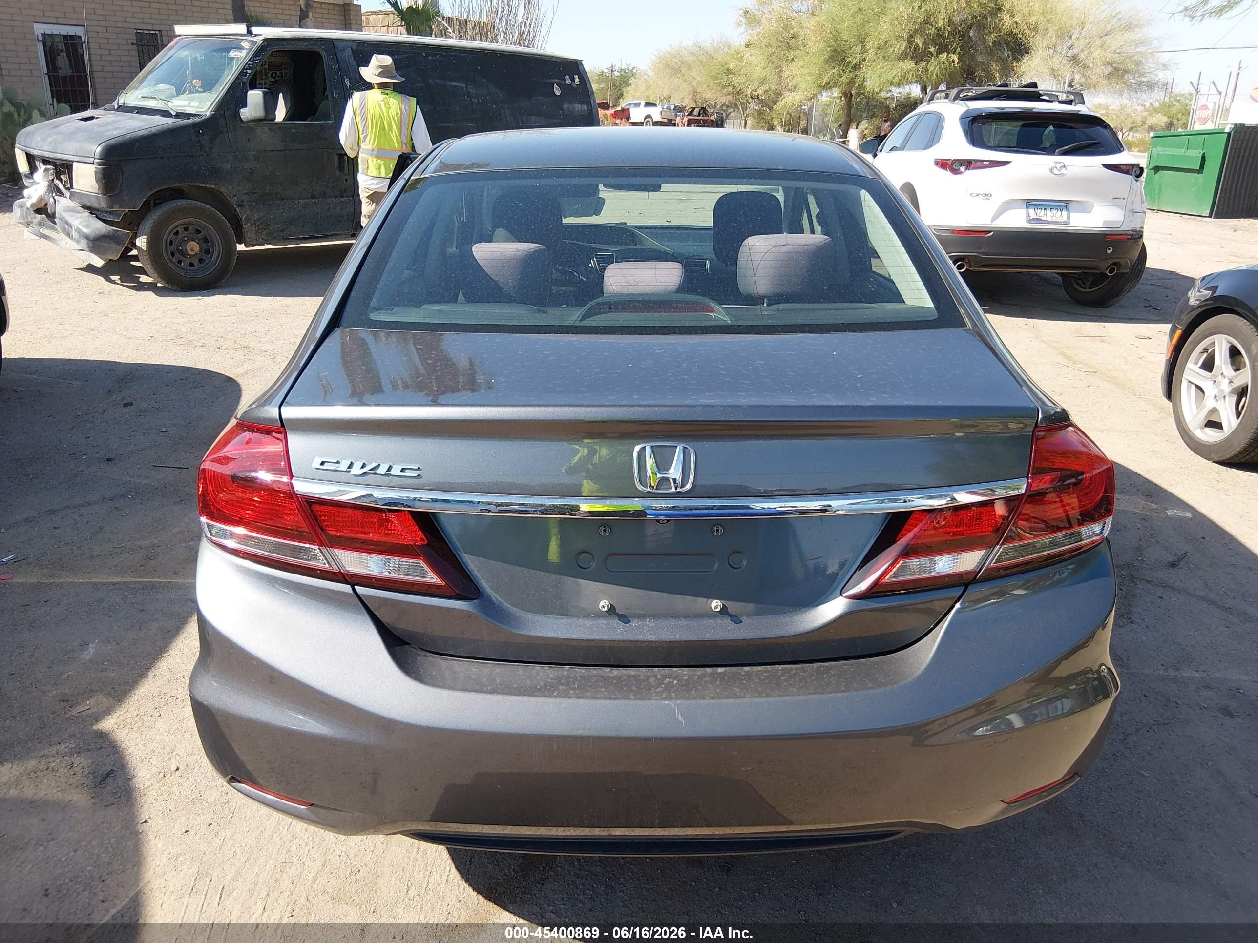 2013 Honda Civic Lx Gray vin: 19XFB2F57DE203984