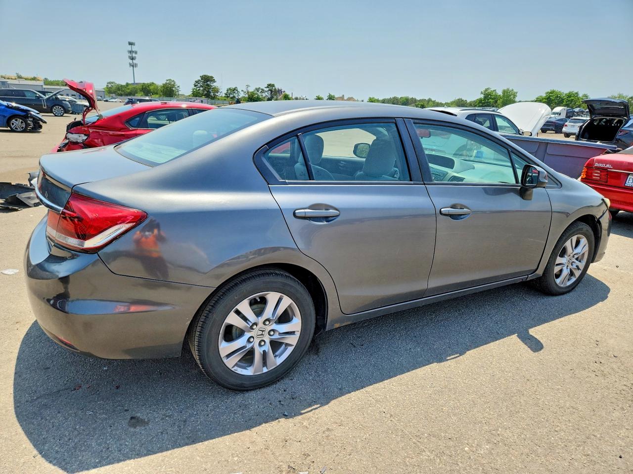 2013 Honda Civic Lx Gray vin: 19XFB2F57DE204200