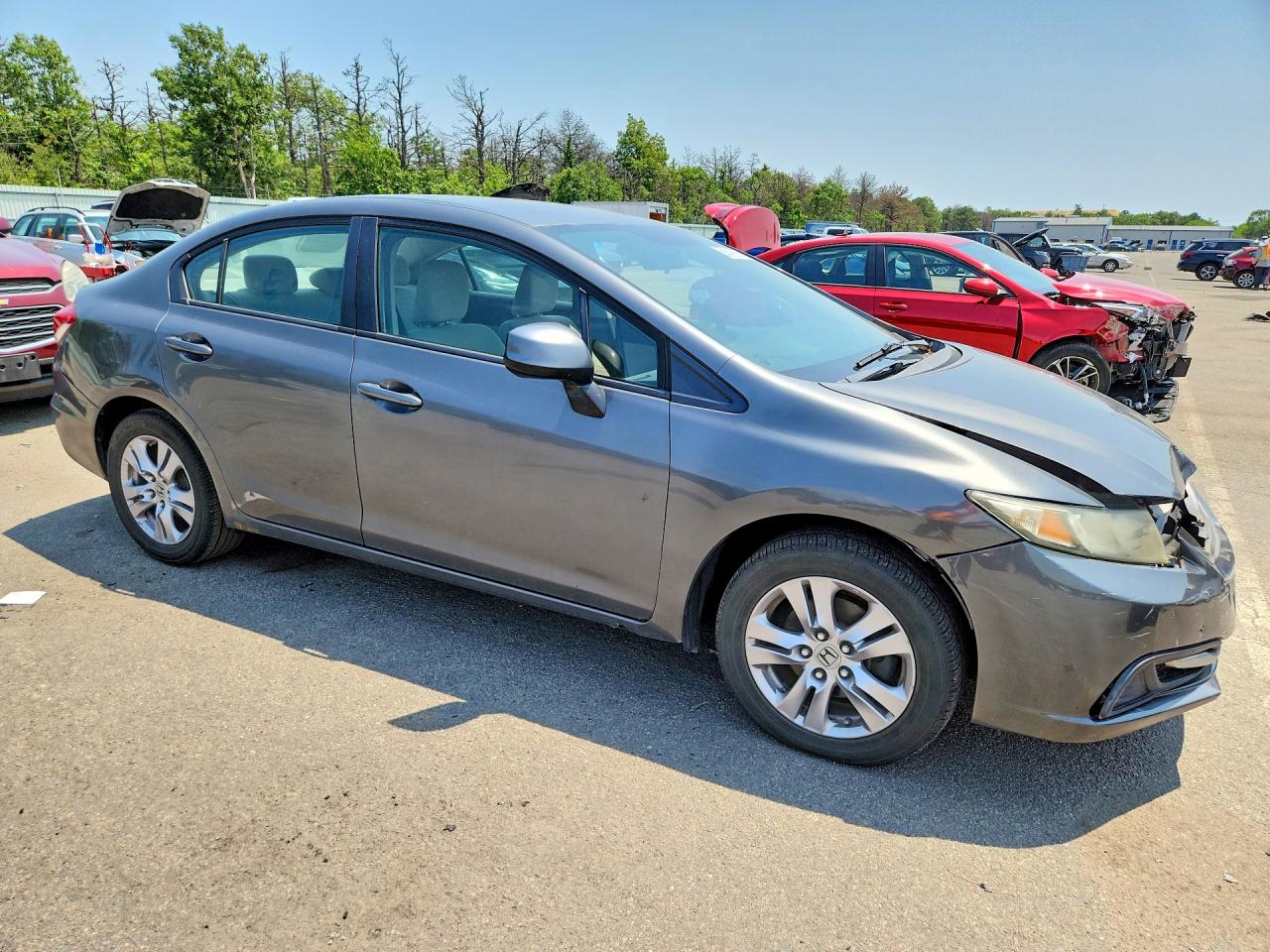2013 Honda Civic Lx Gray vin: 19XFB2F57DE204200