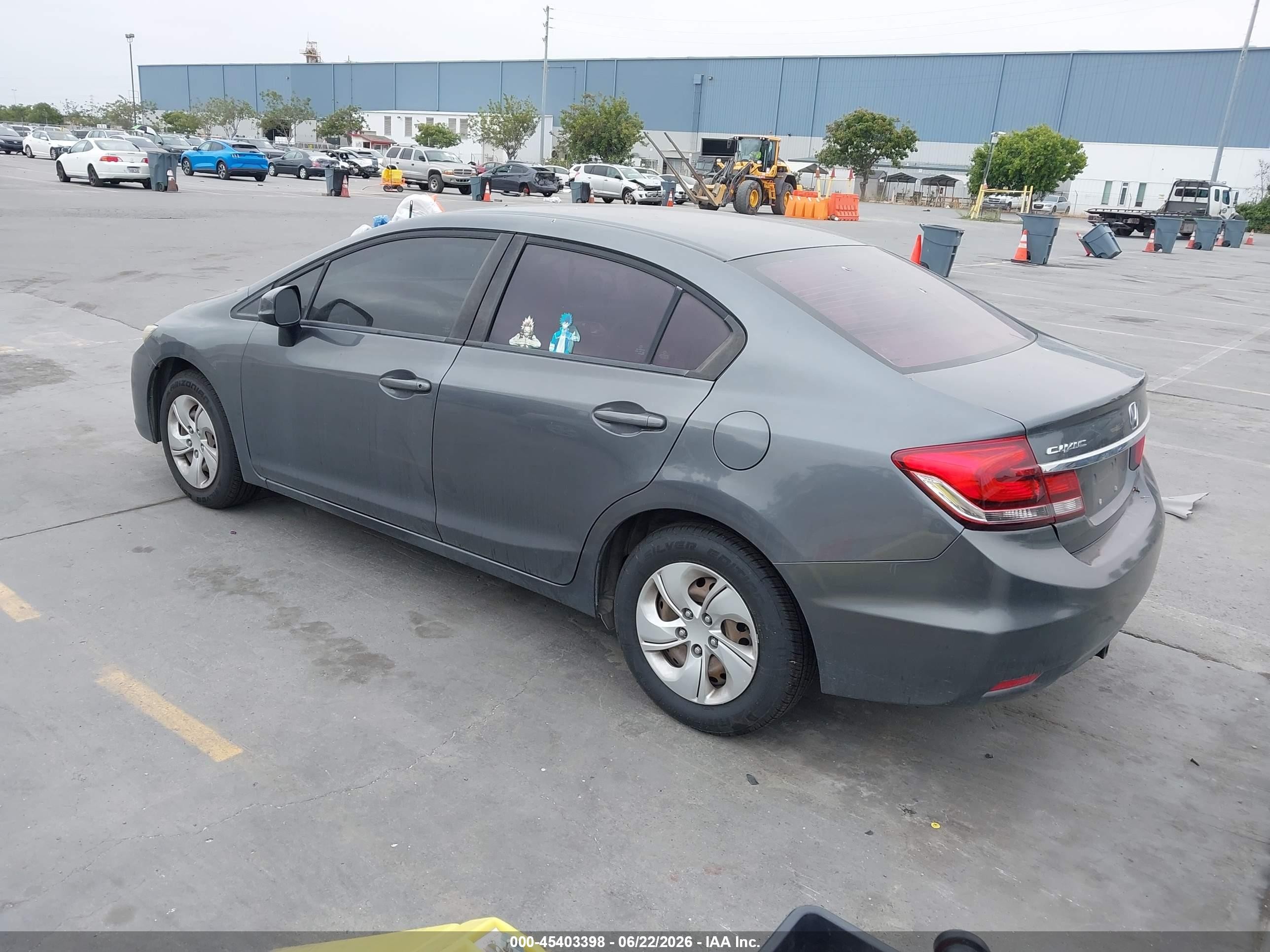 2013 Honda Civic Lx Gray vin: 19XFB2F57DE226360