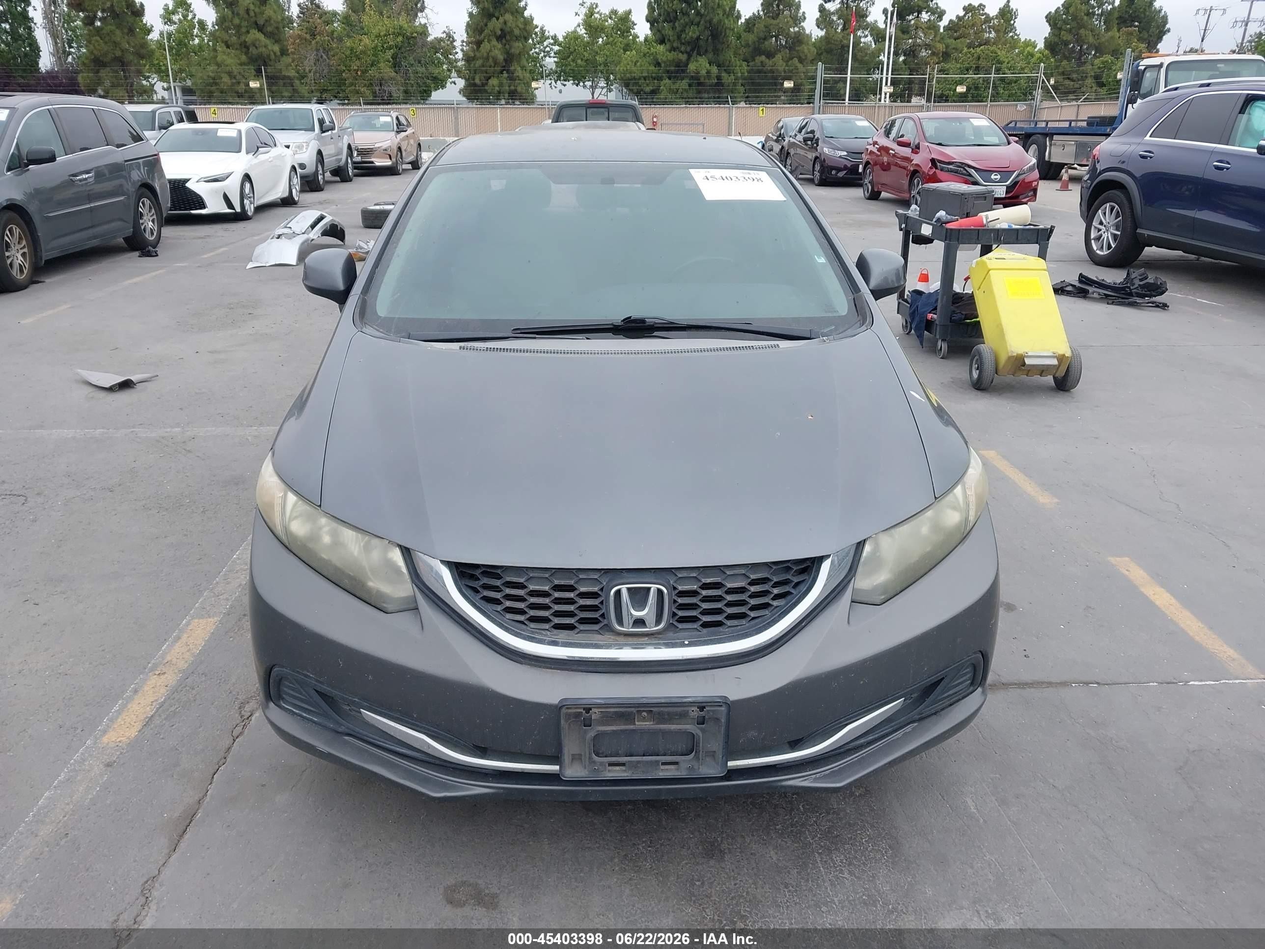 2013 Honda Civic Lx Gray vin: 19XFB2F57DE226360