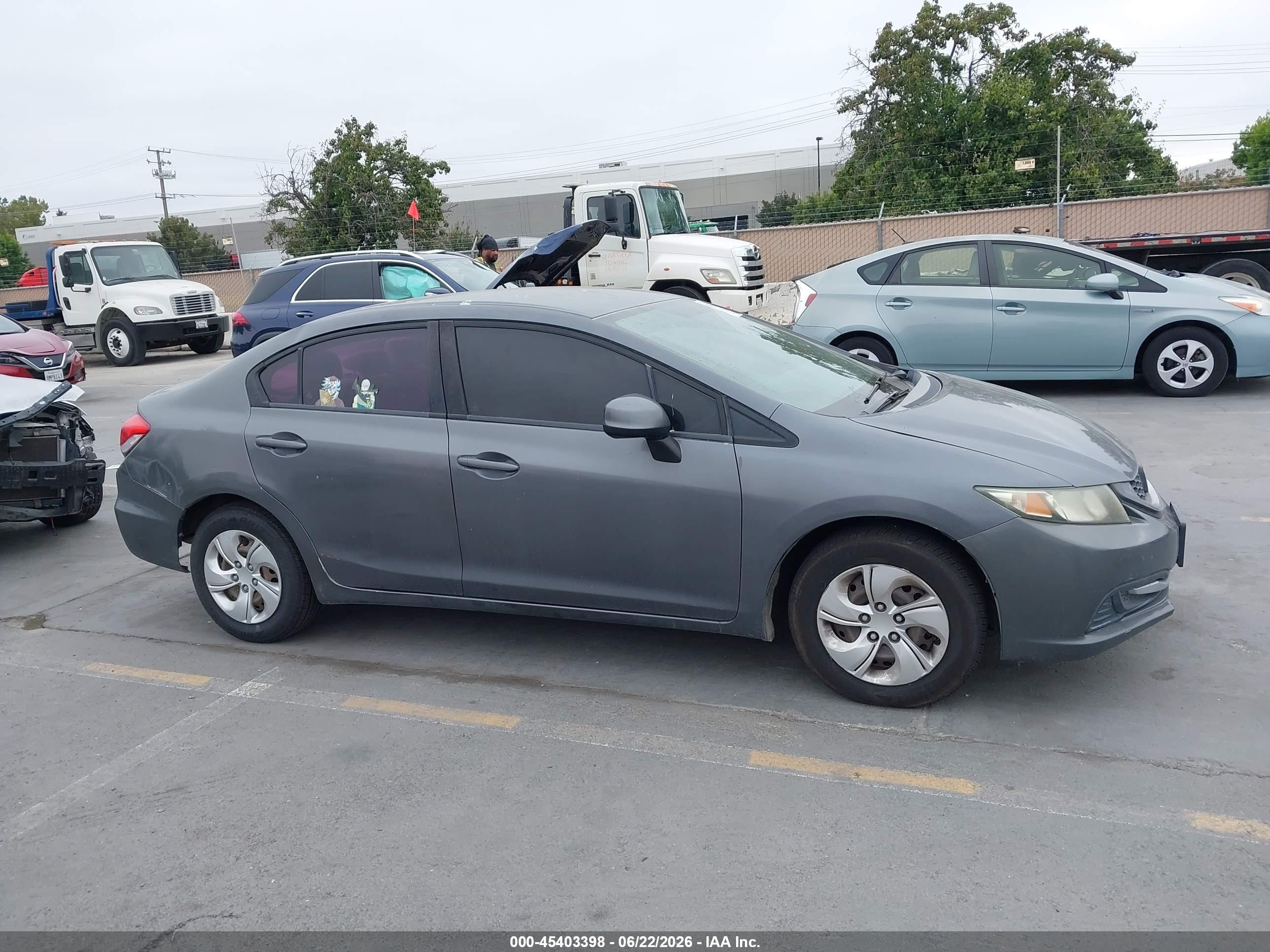 2013 Honda Civic Lx Gray vin: 19XFB2F57DE226360
