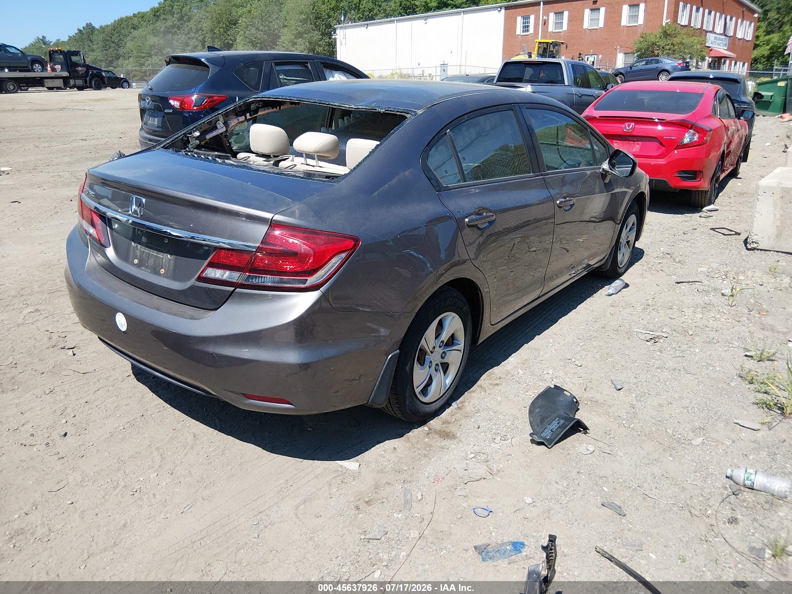 2013 Honda Civic Lx Gray vin: 19XFB2F57DE228657