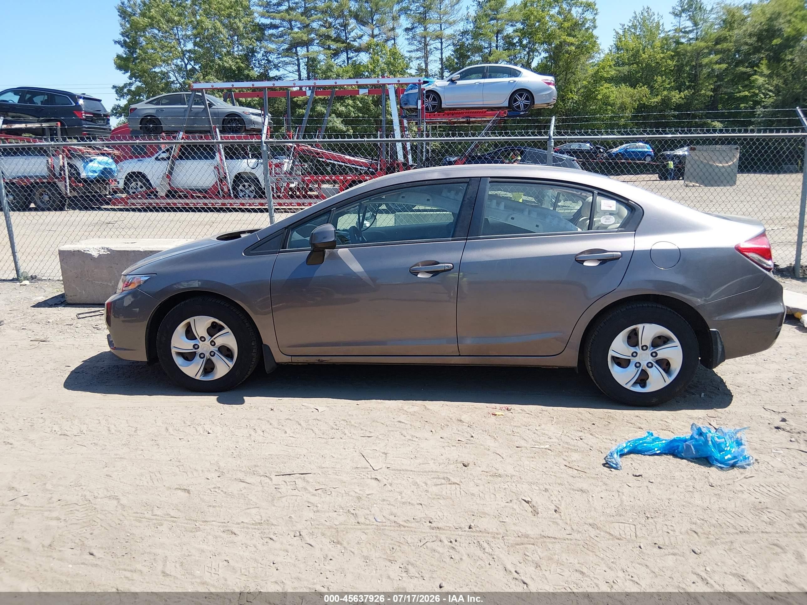 2013 Honda Civic Lx Gray vin: 19XFB2F57DE228657