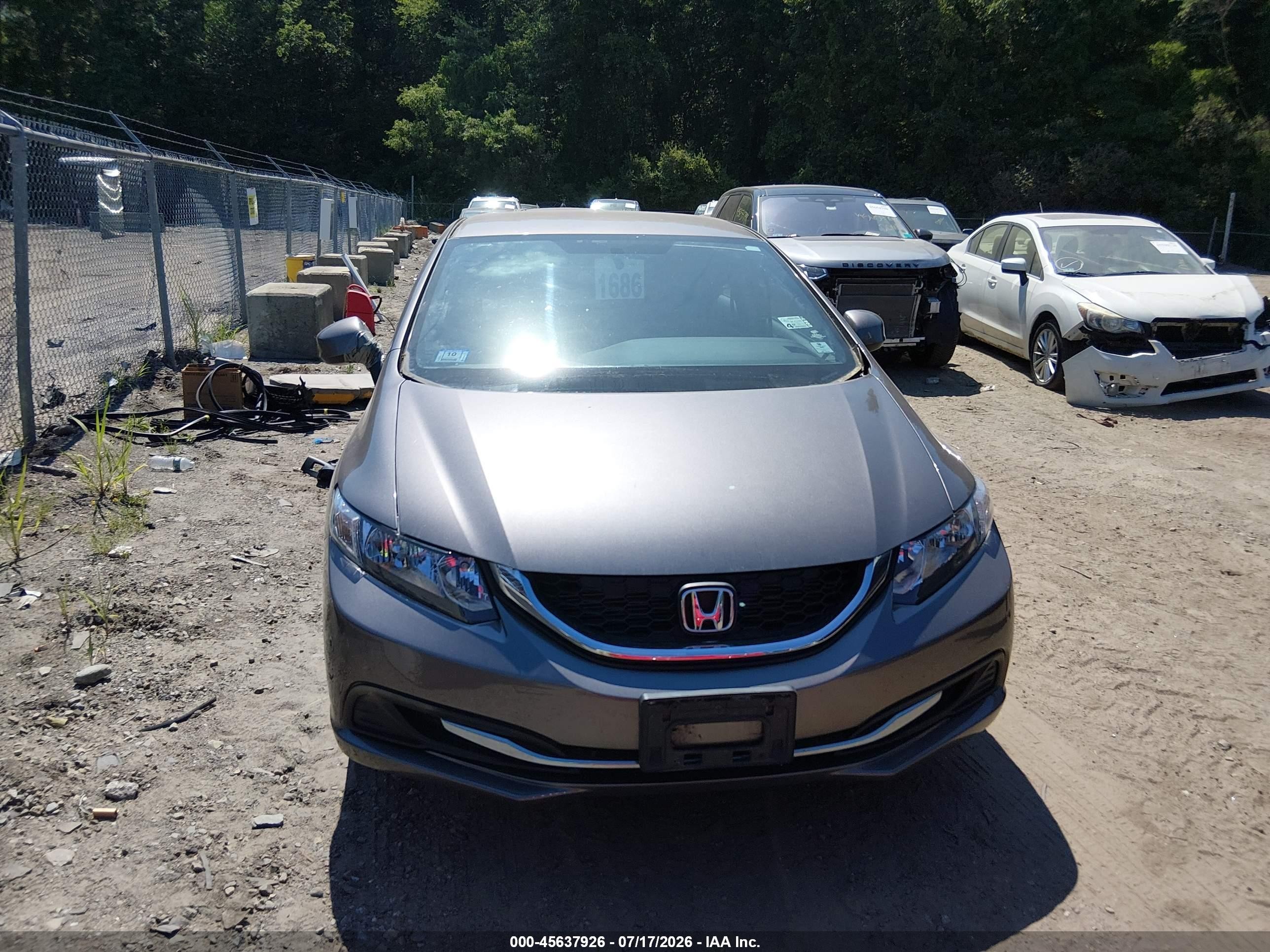 2013 Honda Civic Lx Gray vin: 19XFB2F57DE228657