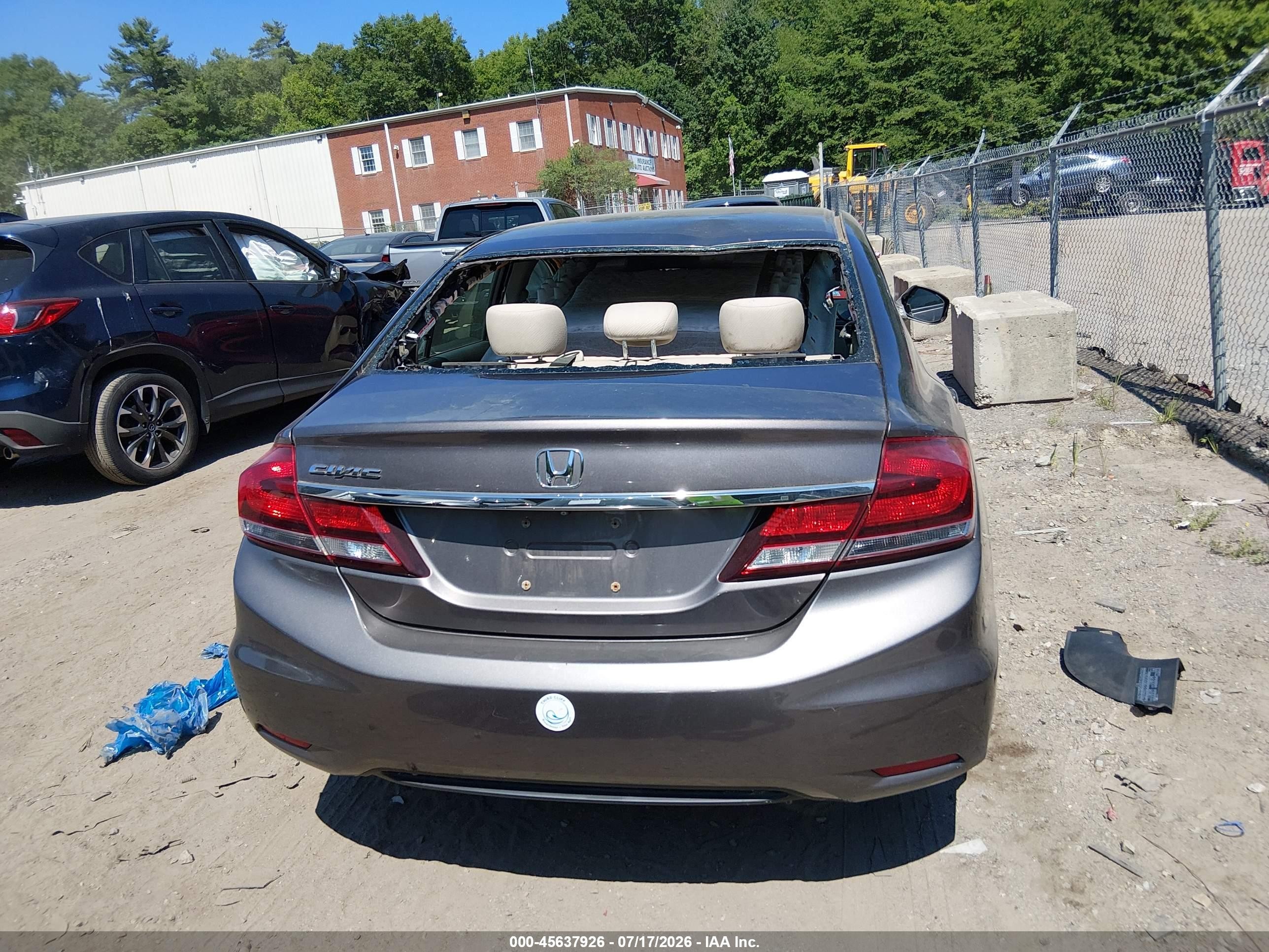2013 Honda Civic Lx Gray vin: 19XFB2F57DE228657