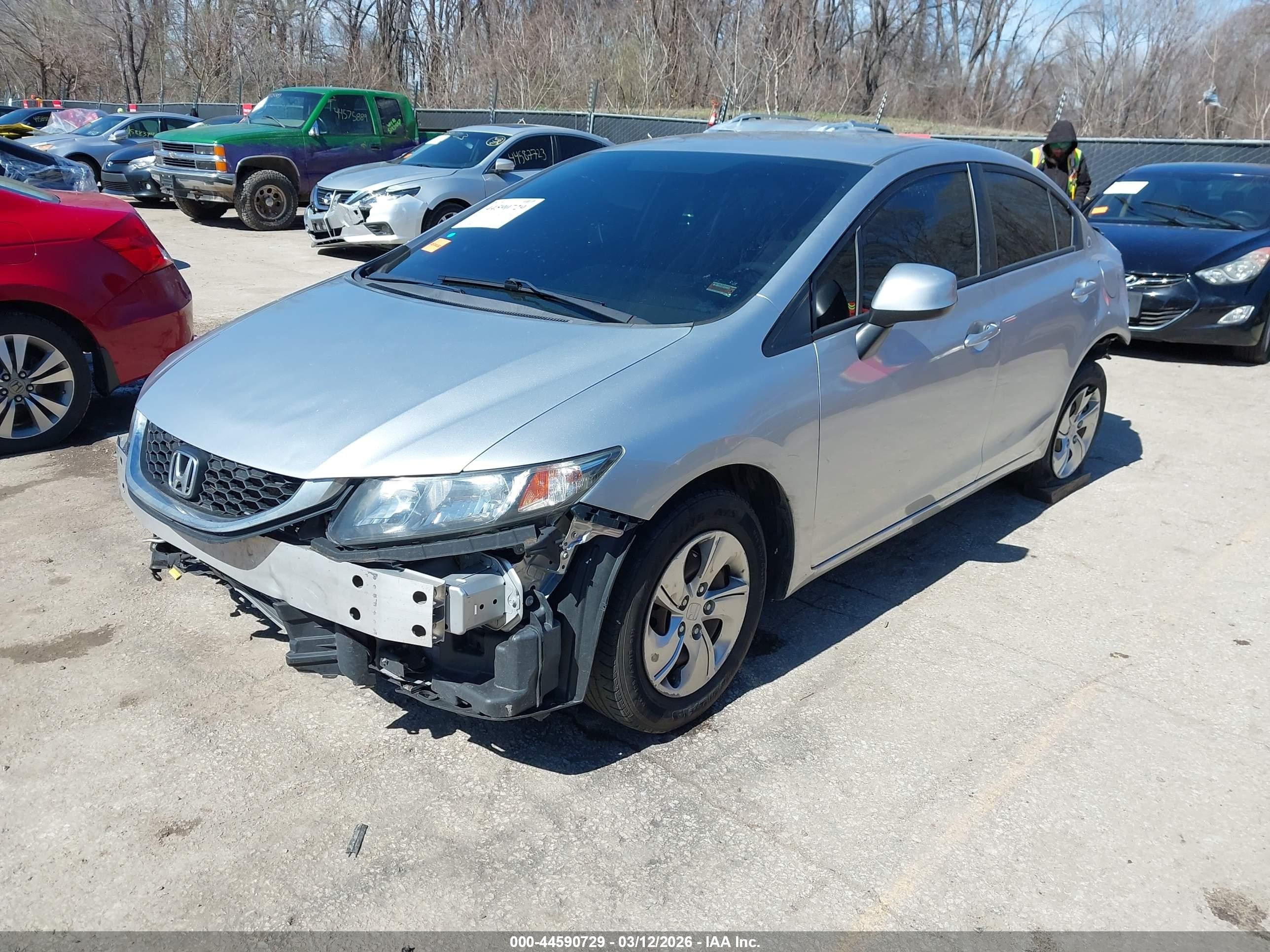 2013 Honda Civic Lx Silver vin: 19XFB2F57DE242686