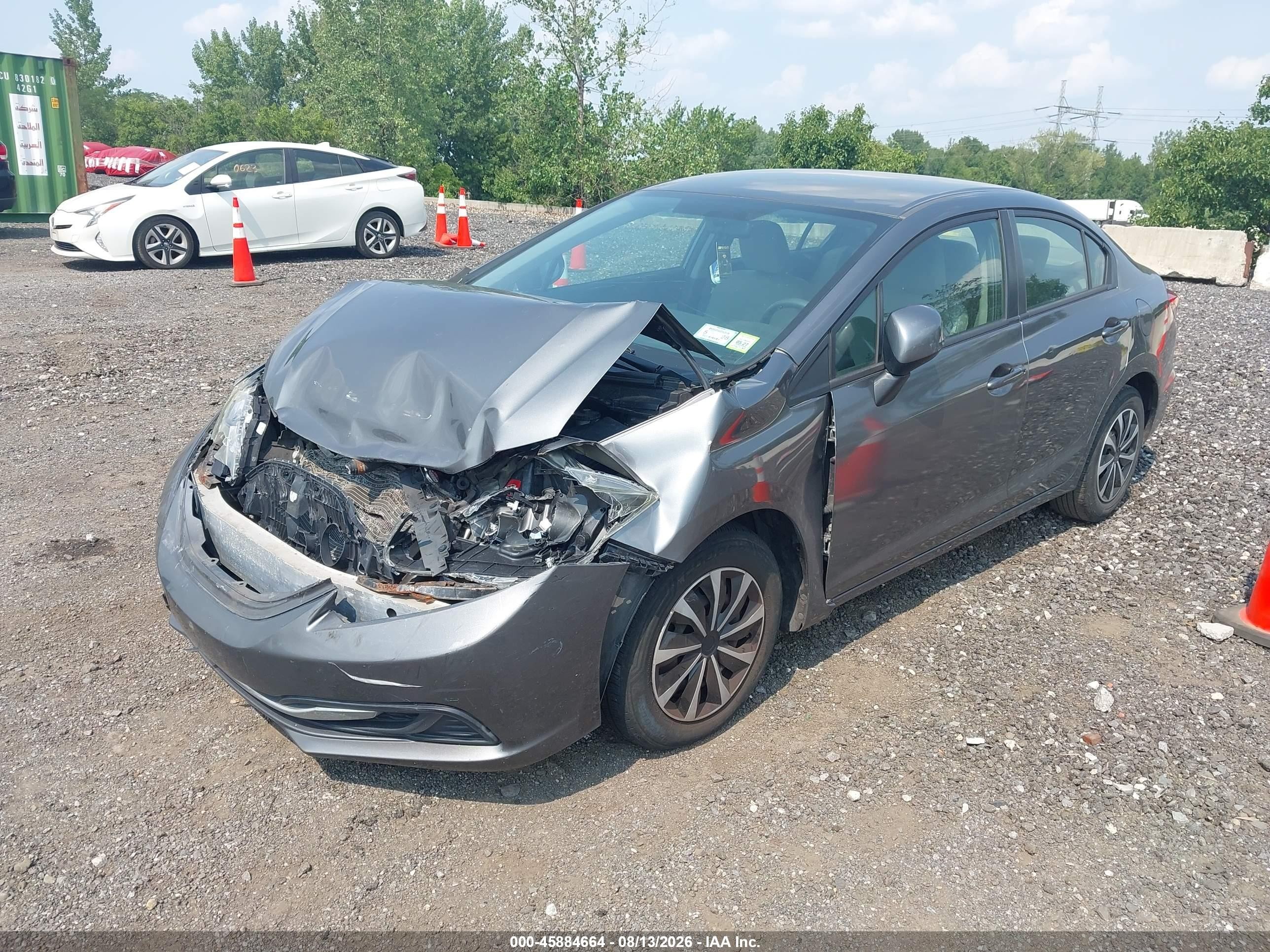 2013 Honda Civic Lx Серый vin: 19XFB2F57DE245488