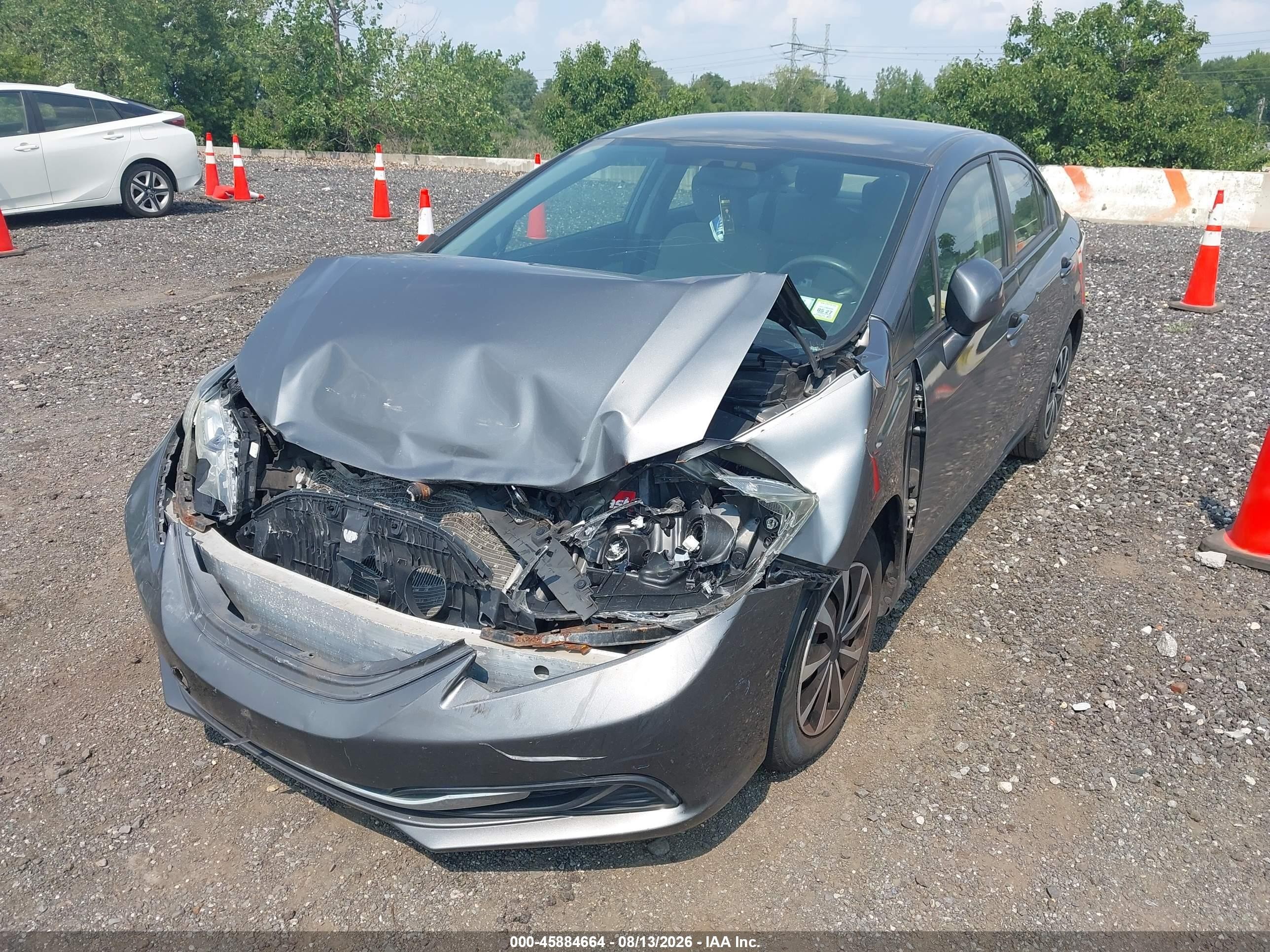 2013 Honda Civic Lx Серый vin: 19XFB2F57DE245488
